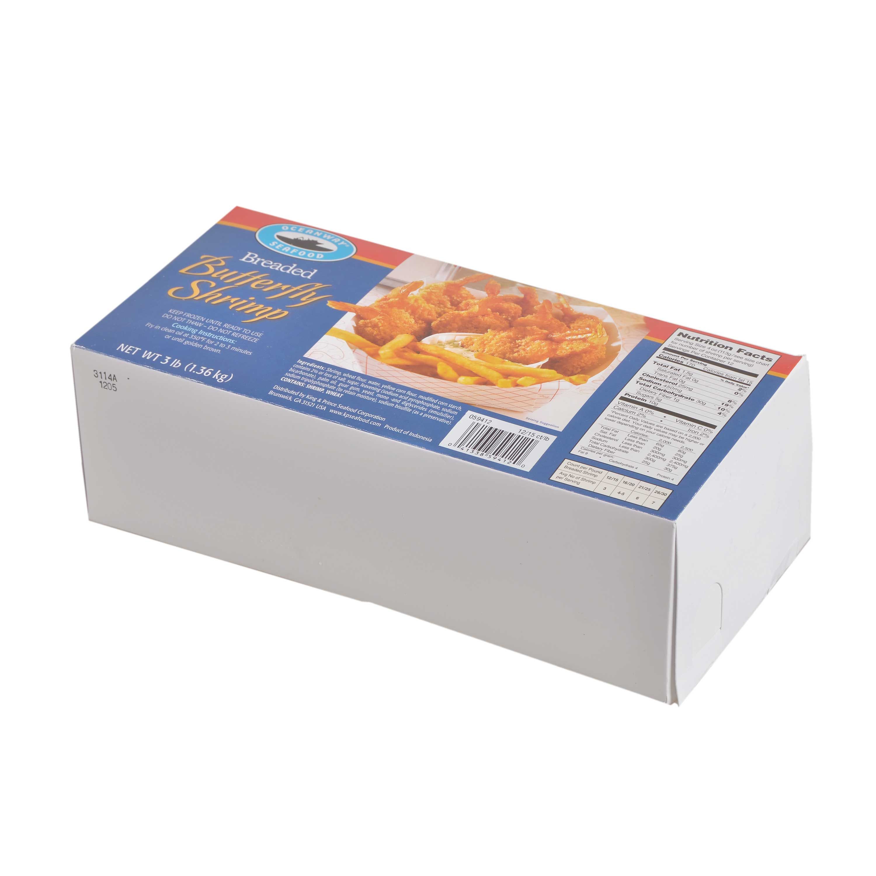 Oceanway 12/15 Breading Butterfly Shrimp, 3 Pound -- 4 Per Case