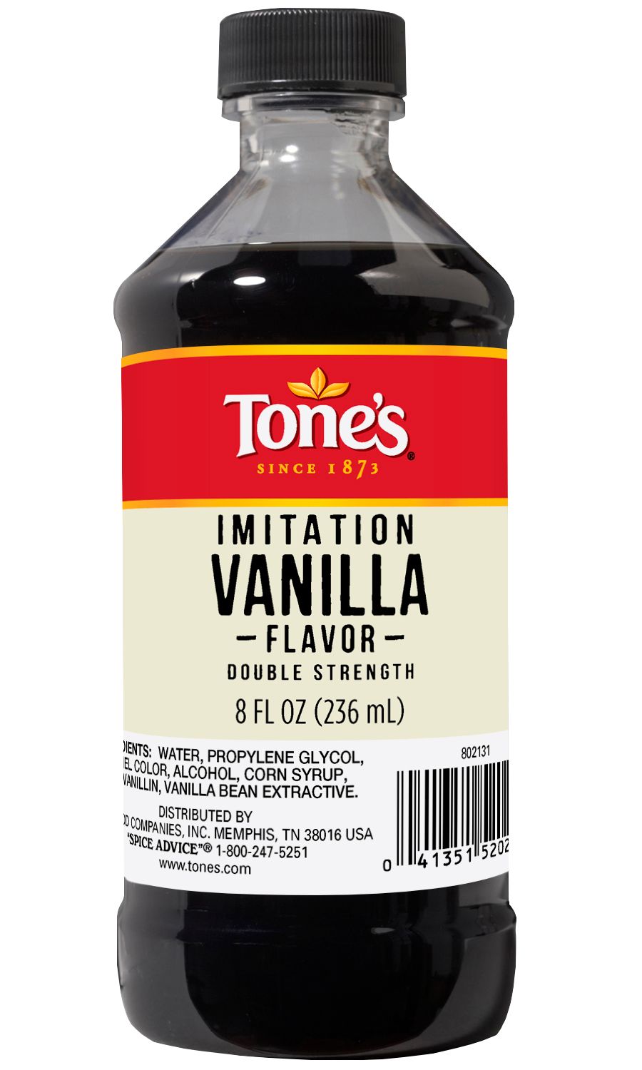 Tone's Imitation Vanilla Extract, 8 Ounce -- 12 Per Case