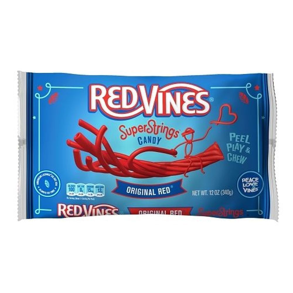 Red Vines Original Red Super Strings Twists Candy, Pdq Bag, 12 Ounce -- 12 Per Case