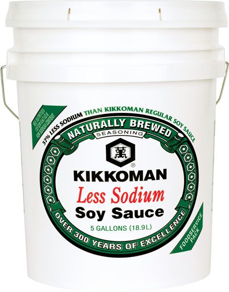 Kikkoman Less Sodium Soy Sauce, 5 Gallon