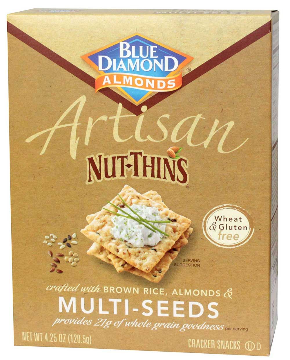 Blue Diamond Artisan Multiseed Nut Thins Cracker, 4.25 Ounce -- 12 Per Case