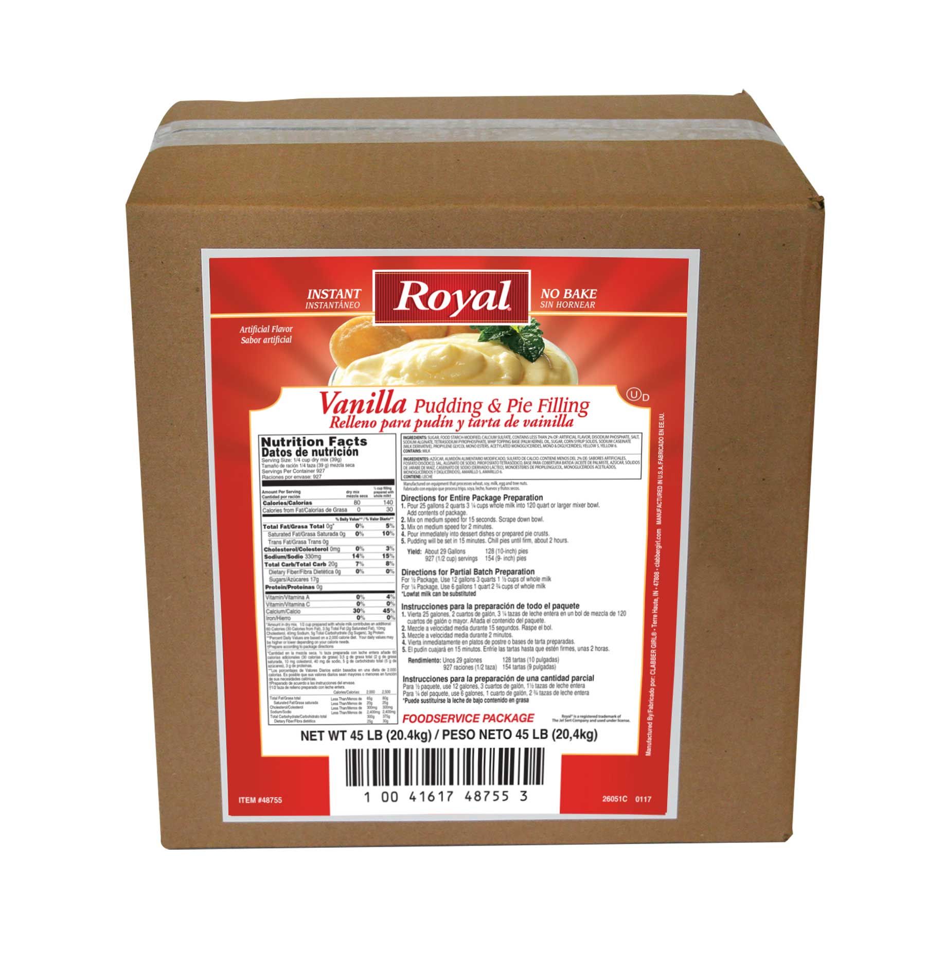 Royal Instant Vanilla Pudding Mix, 45 Pound