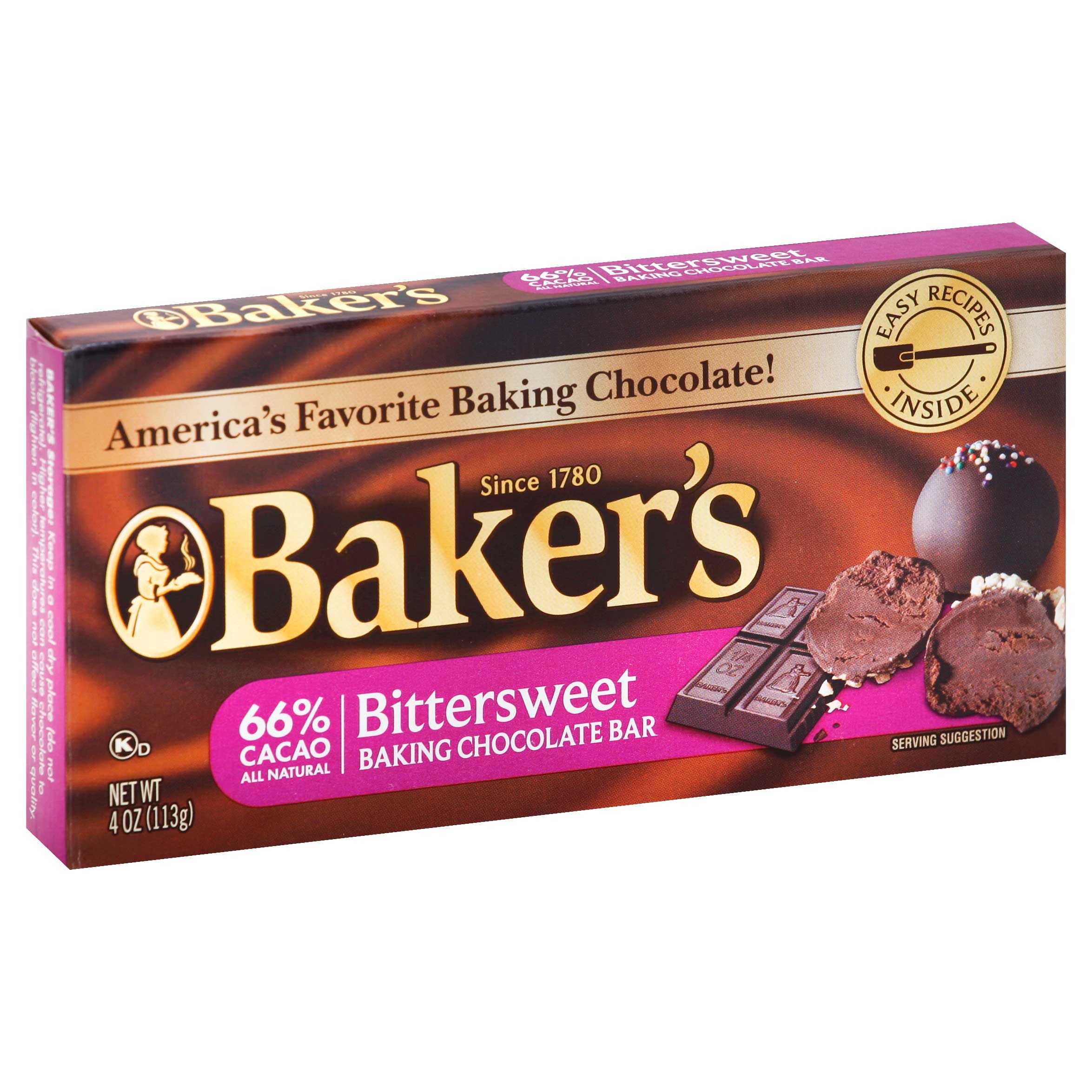 Baker's Bittersweet Baking Chocolate Bar, 4 Ounce -- 12 Per Case