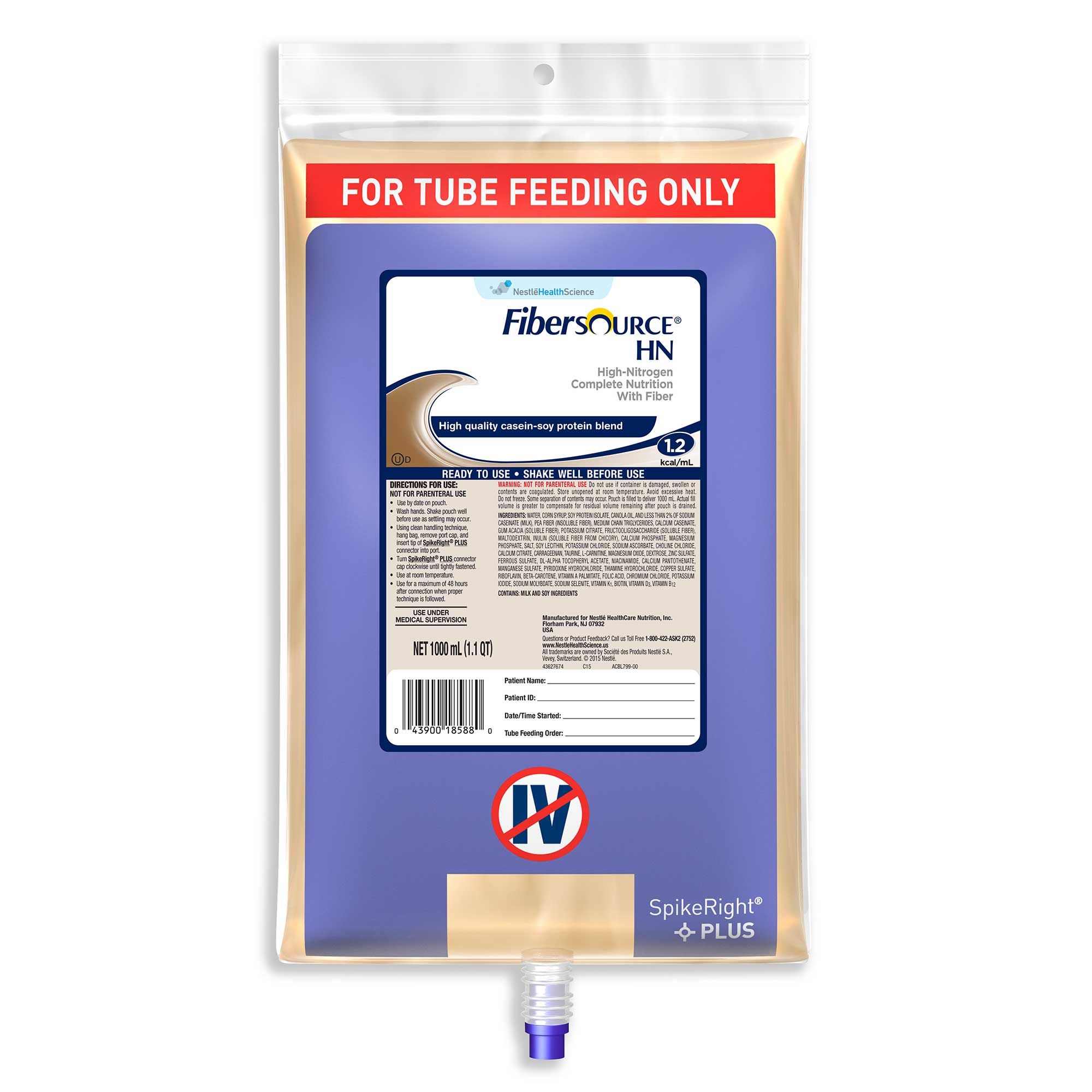 Fibersource Hn Nutritionally Complete Liquid Formula Supplement, Spikeright, 1000 Ml -- 6 Per Case