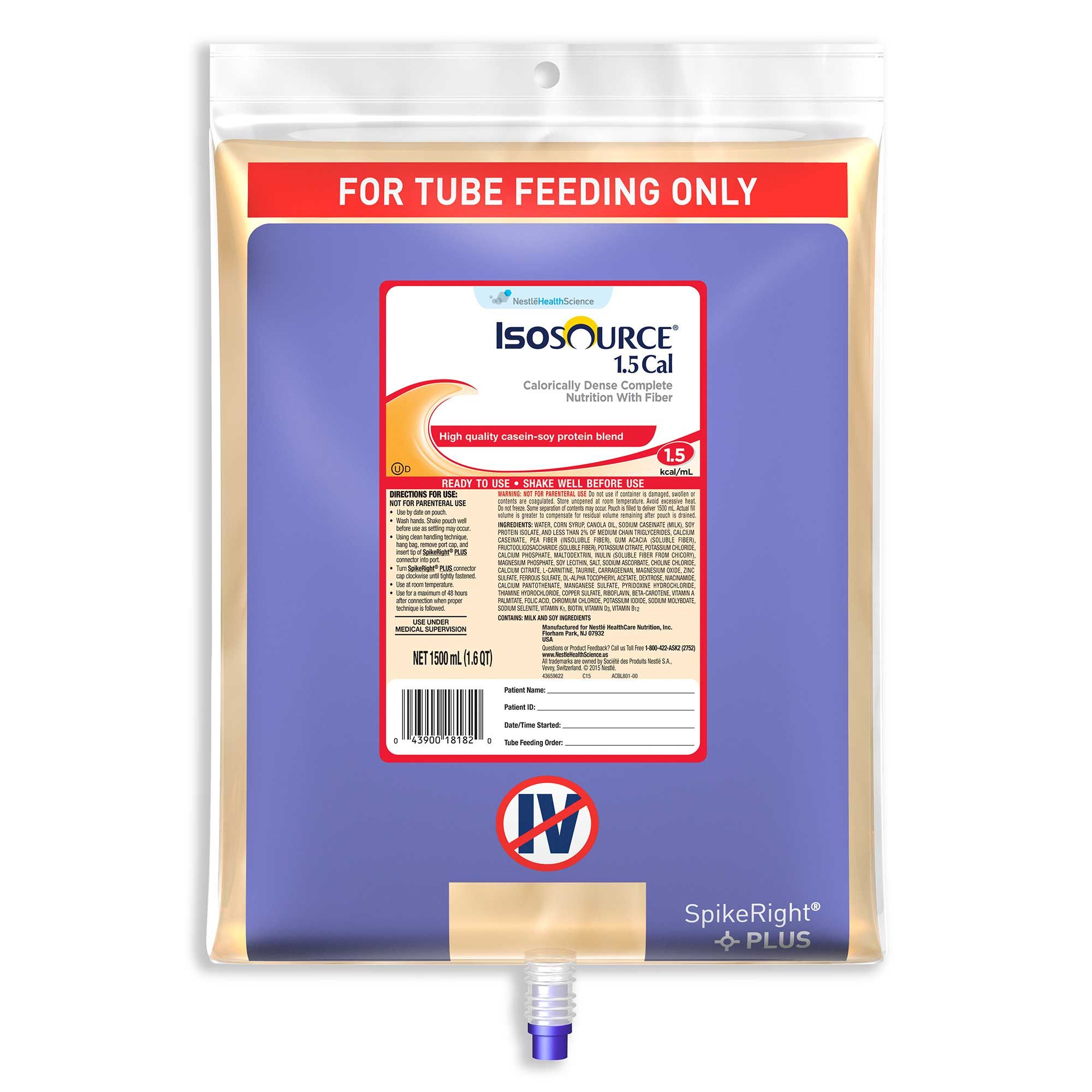 Isosource 1.5 Cal Malnutrition Tube Feeding, 50.7 Fluid Ounce -- 4 Per Case