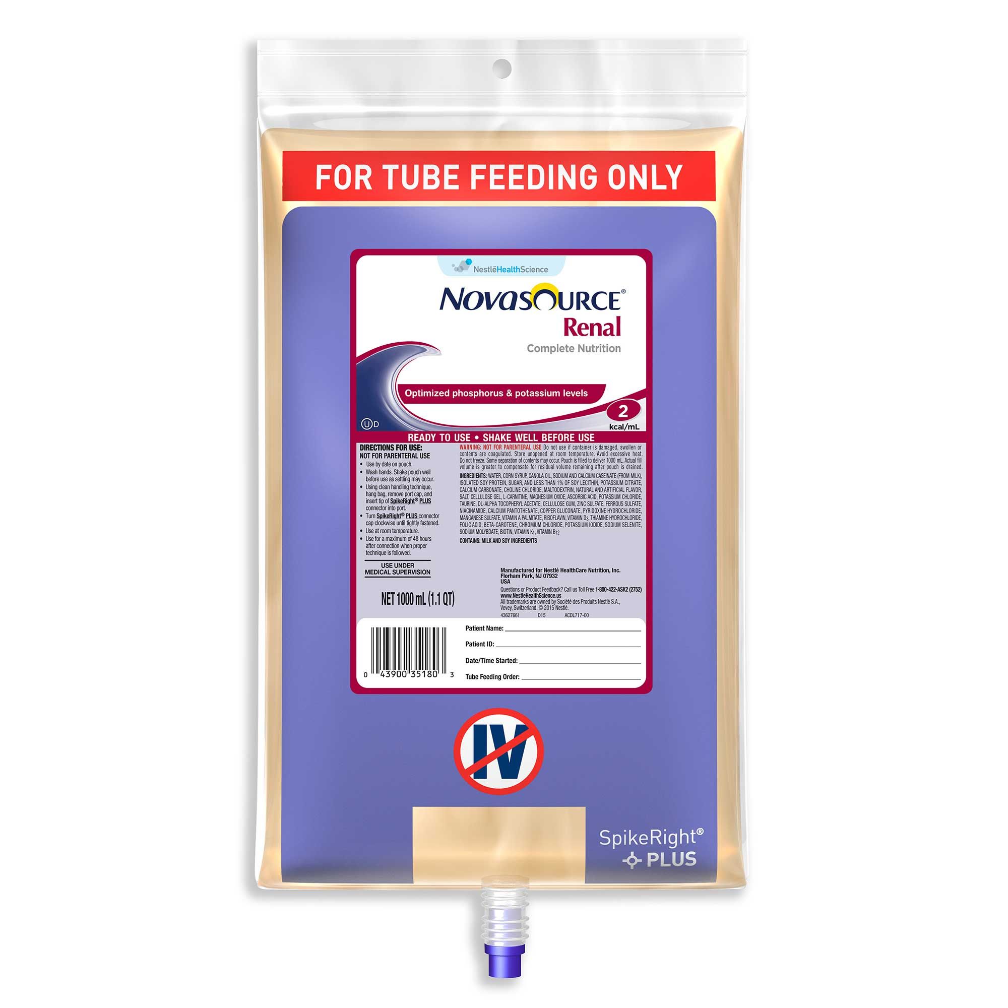 Novasource Renal Nutritional Support, Spikeright, 100 Ml -- 6 Per Case
