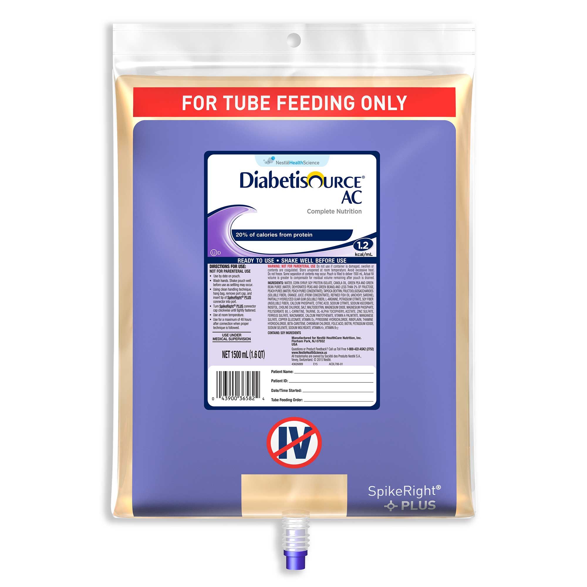 Diabetisource Ac Dietary Aids Tube Feeding, 50.7 Fluid Ounce -- 4 Per Case