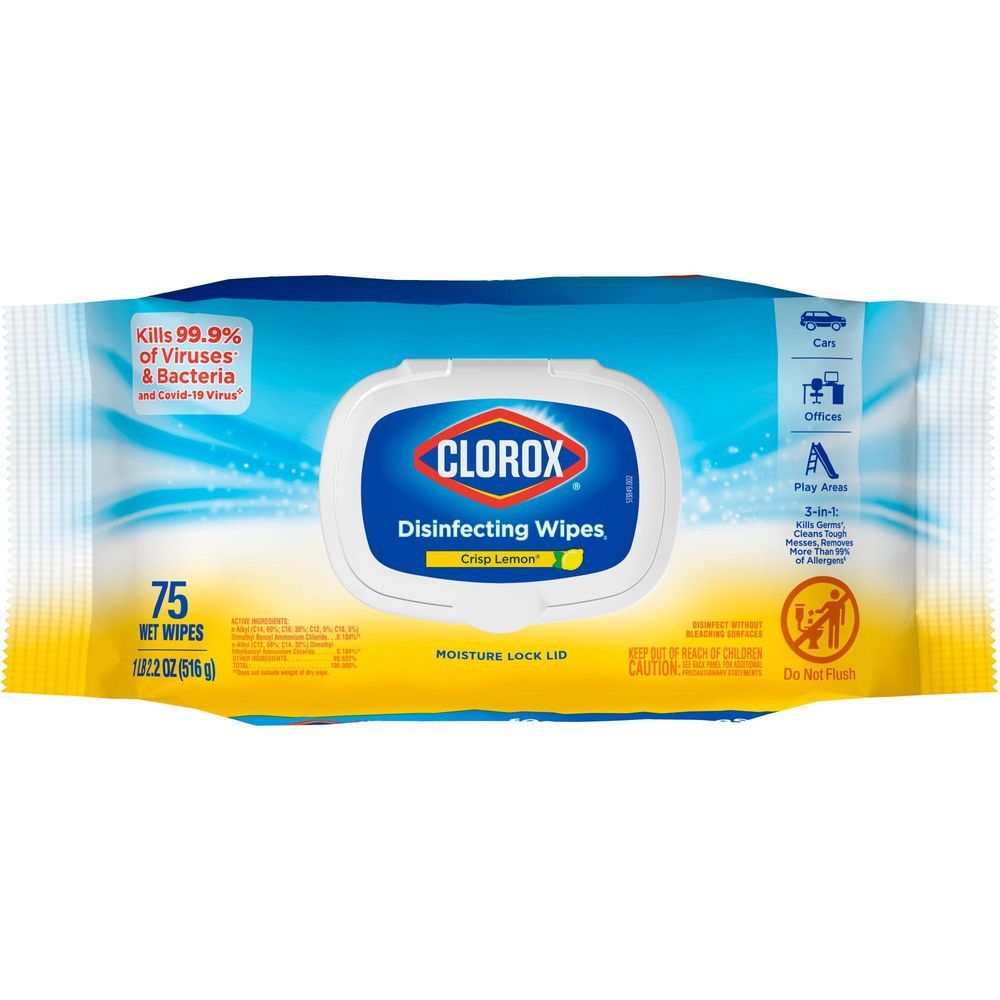 Clorox Crisp Lemon Scent Disinfecting Wipes -- 450 Per Case