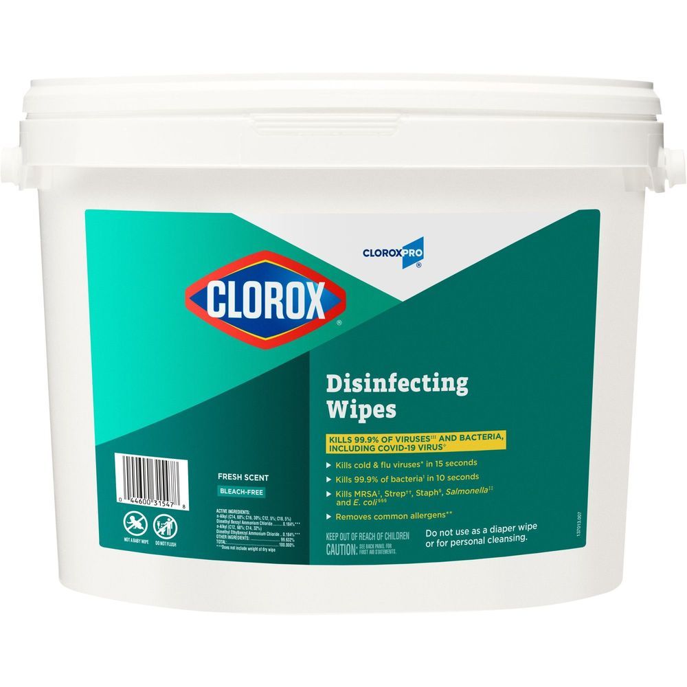 Clorox Commercial Fresh Scent Disinfecting Wipes With Bucket, 700 Count