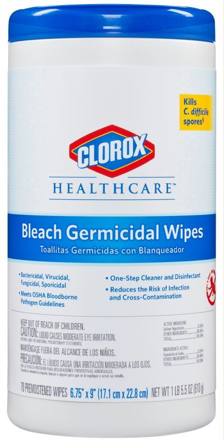 Clorox Commercial Solutions Germicidal Wipes, 70 Count -- 6 Per Case