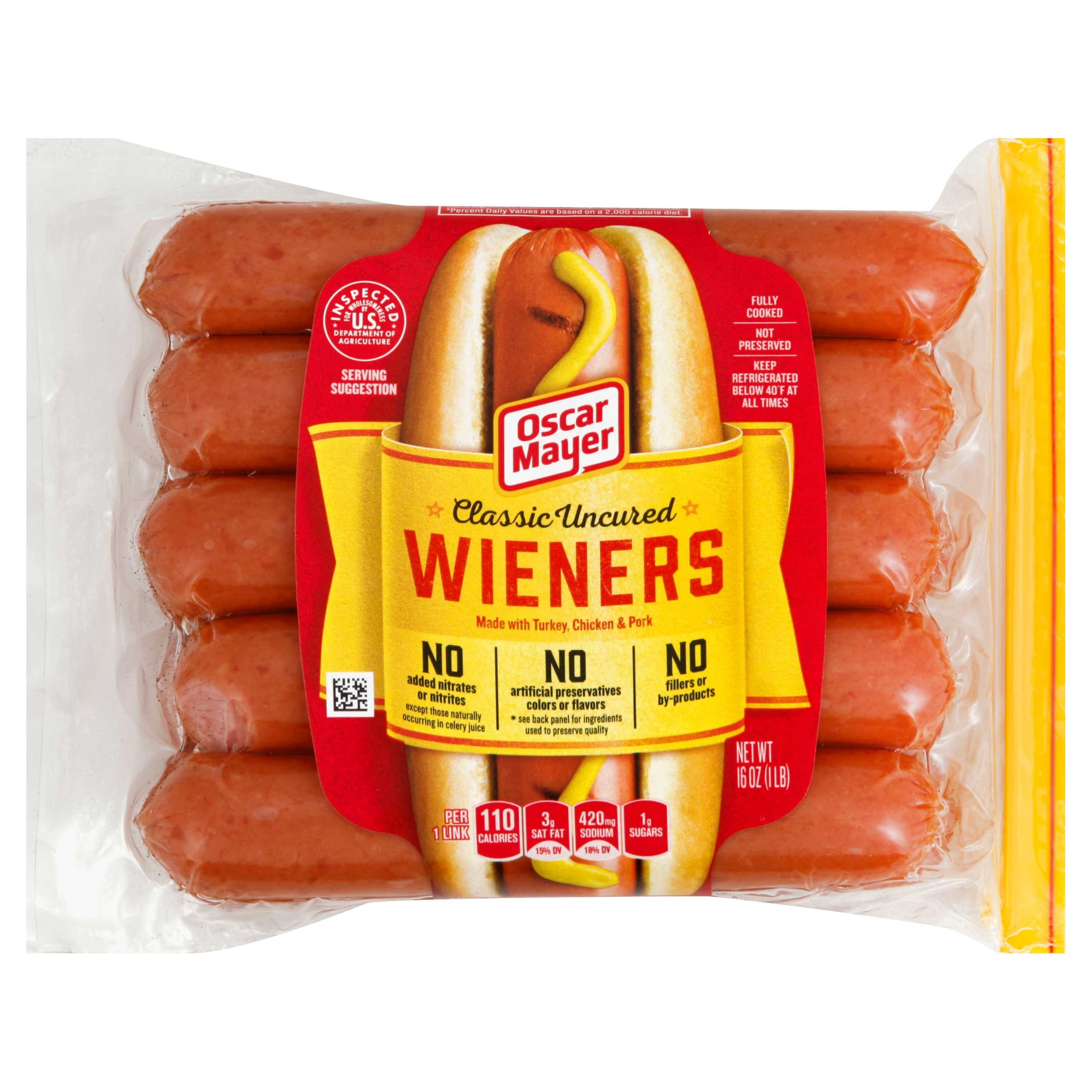 Oscar Mayer Hot Dog, Wiener With Turkey Chicken And Pork, 16 Ounce -- 12 Per Case