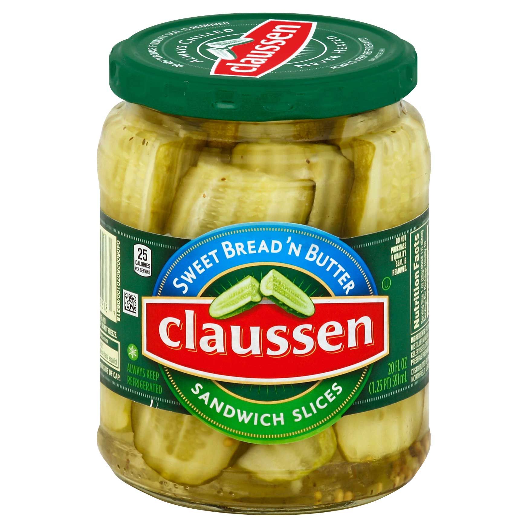 Claussen Sweet Bread And Butter Sandwich Slices Pickle, 20 Ounce -- 12 Per Case