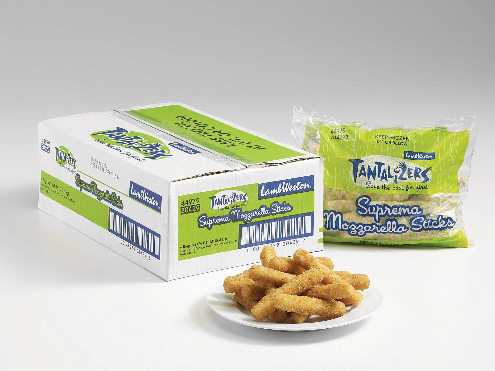 Tantalizers Suprema Mozzarella Cheese Stick, 2 Pound -- 6 Per Case