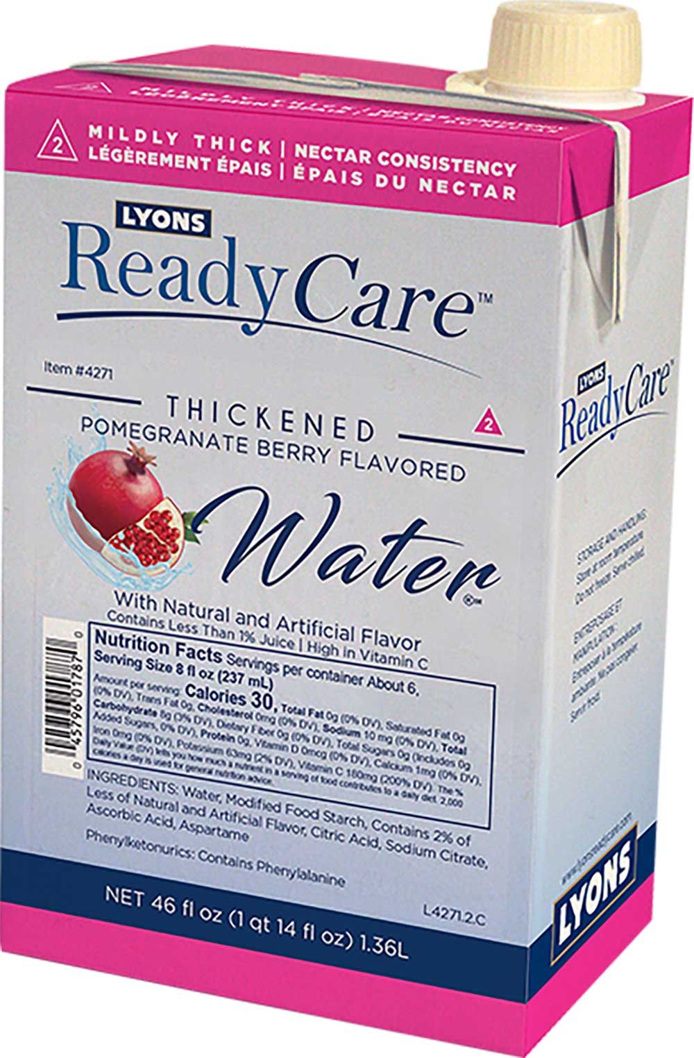 Lyons Ready Care Level 2 Nectar Pomegranate Berry Flavored Water, 46 Fluid Ounce -- 6 Per Case