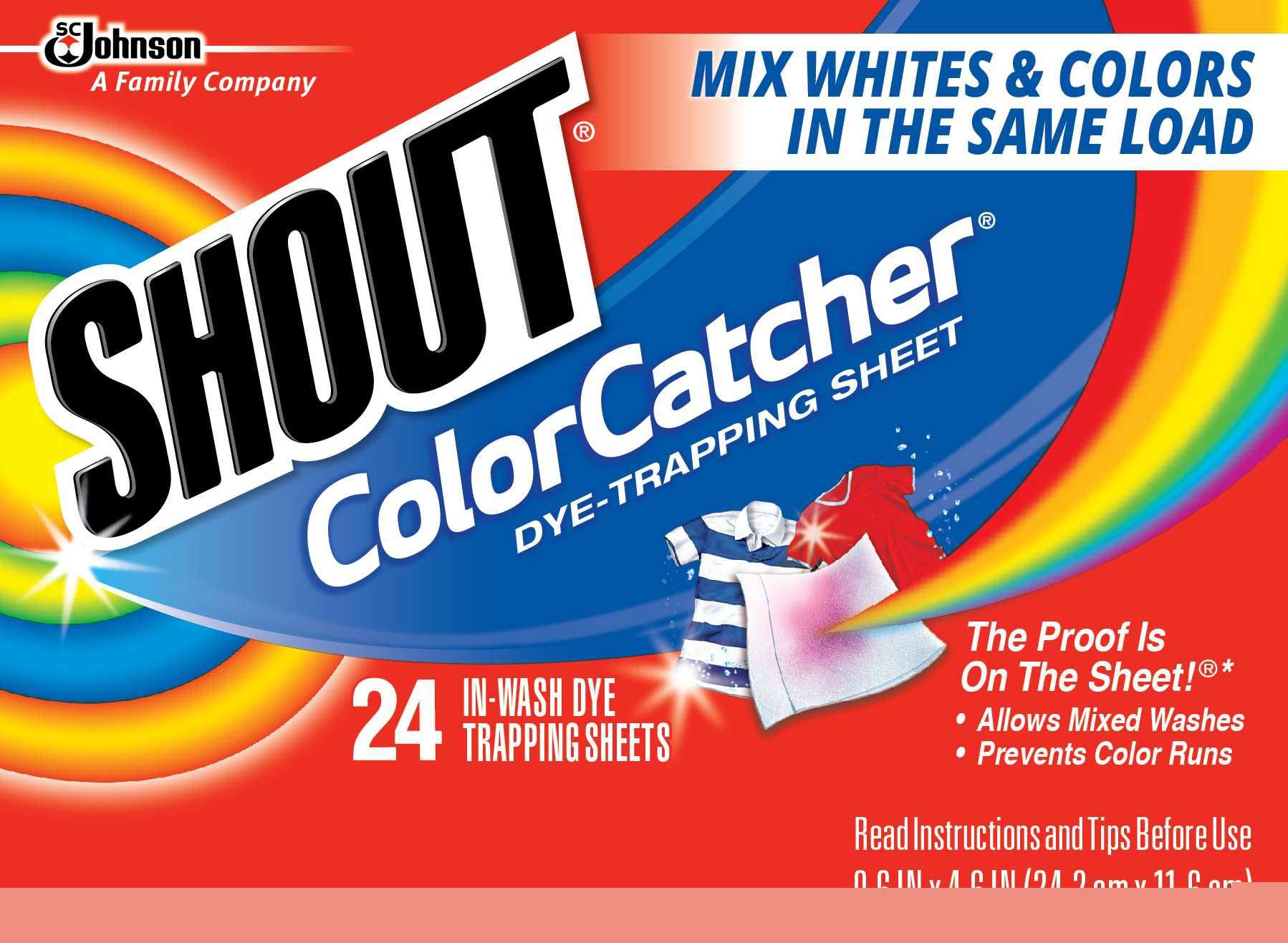 Shout Color Catcher Laundry Dye Trapping Sheet, 24 Count -- 12 Per Case