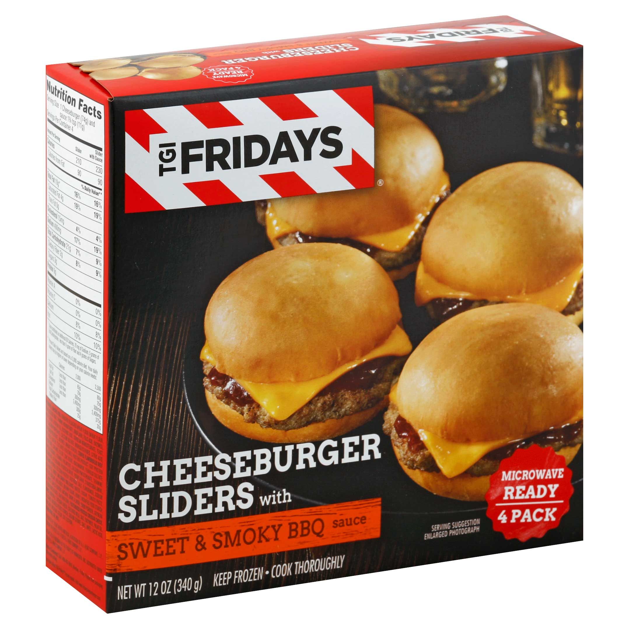 Tgi Fridays Anytime Sliders Sweet And Smoky Barbecue Sauce Cheeseburger -- 4 Per Case