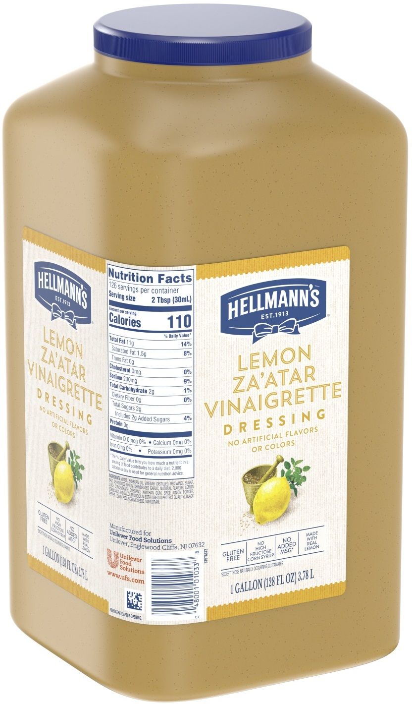 Hellmann's Lemon Za'atar Vinaigrette Salad Dressing Jug, 1 Gallon -- 4 Per Case