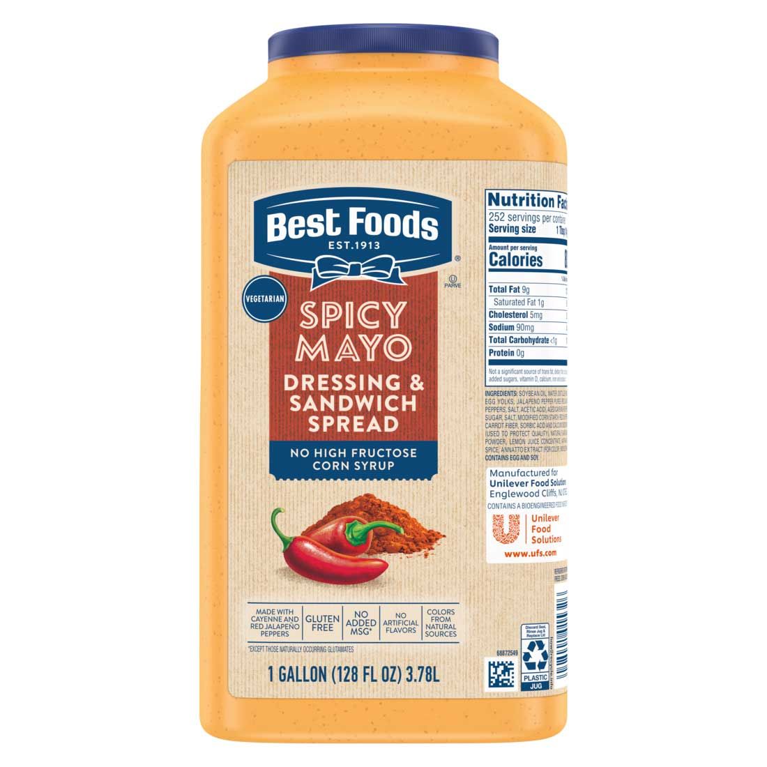 Best Foods Spicy Mayo, 1 Gallon -- 2 Per Case