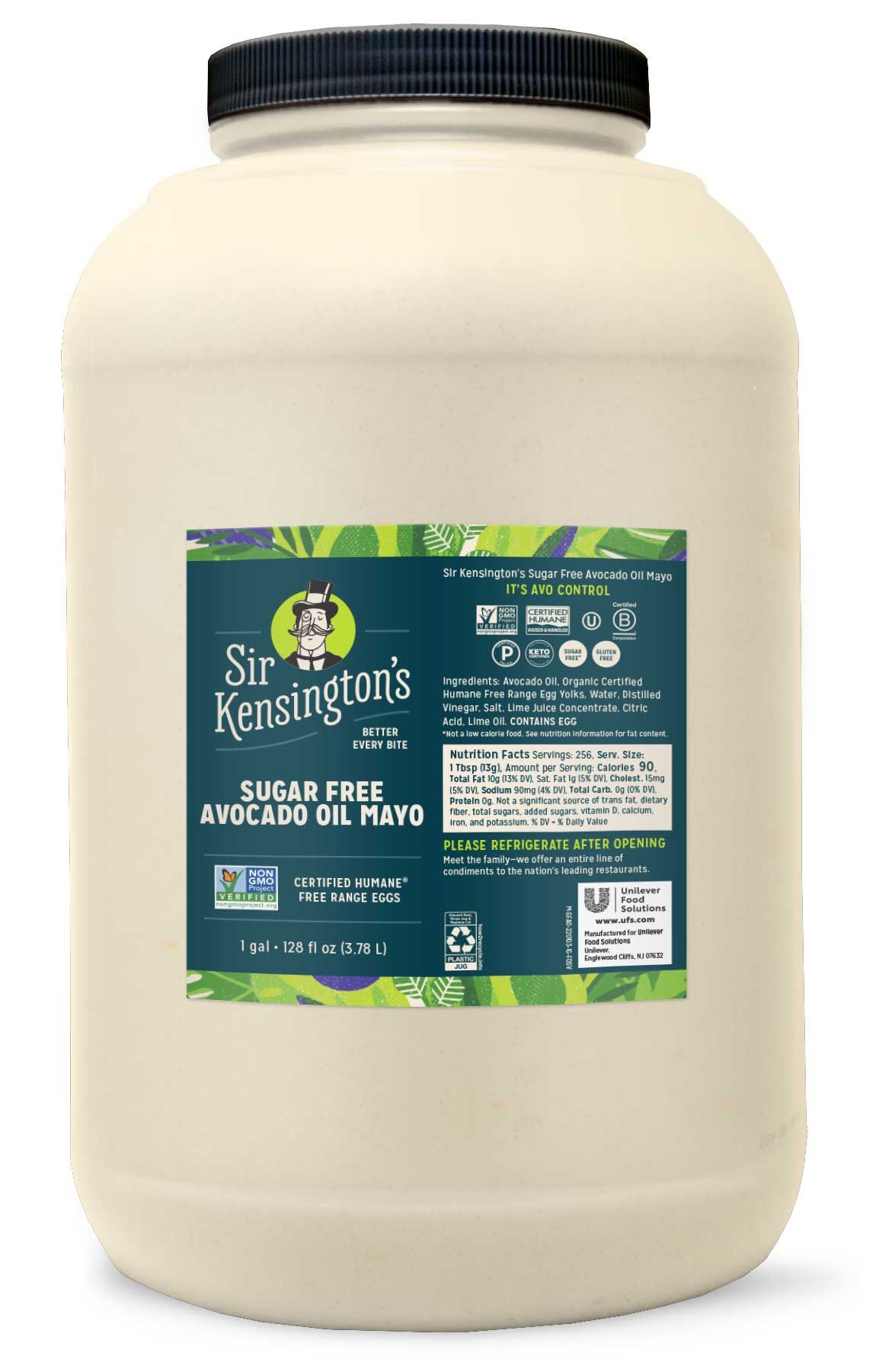 Sir Kensington's Sugar Free Avocado Mayonnaise, 1 Gallon -- 1 Each