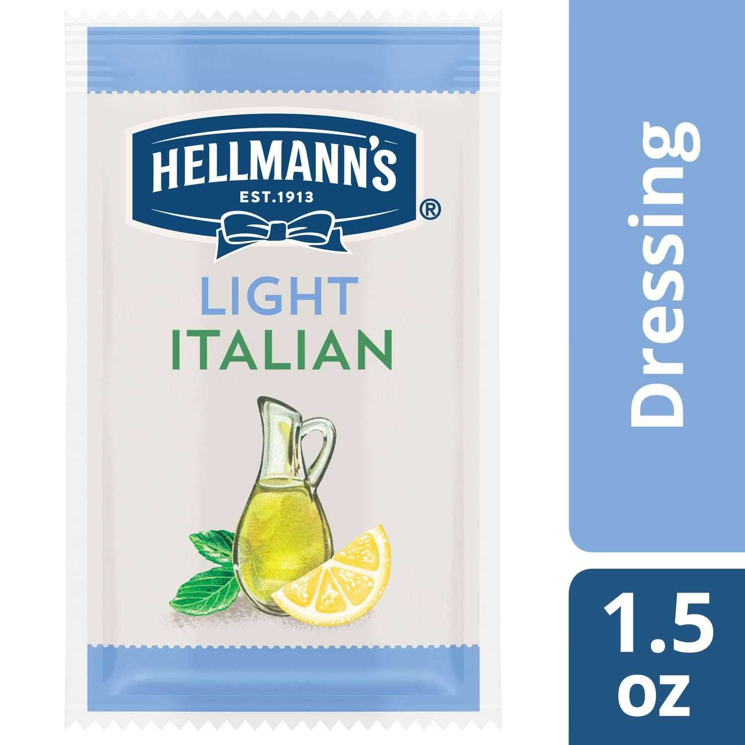 Hellmann's Salad Dressing Portion Control Sachets Light Italian, 1.5 Ounce -- 102 Per Case