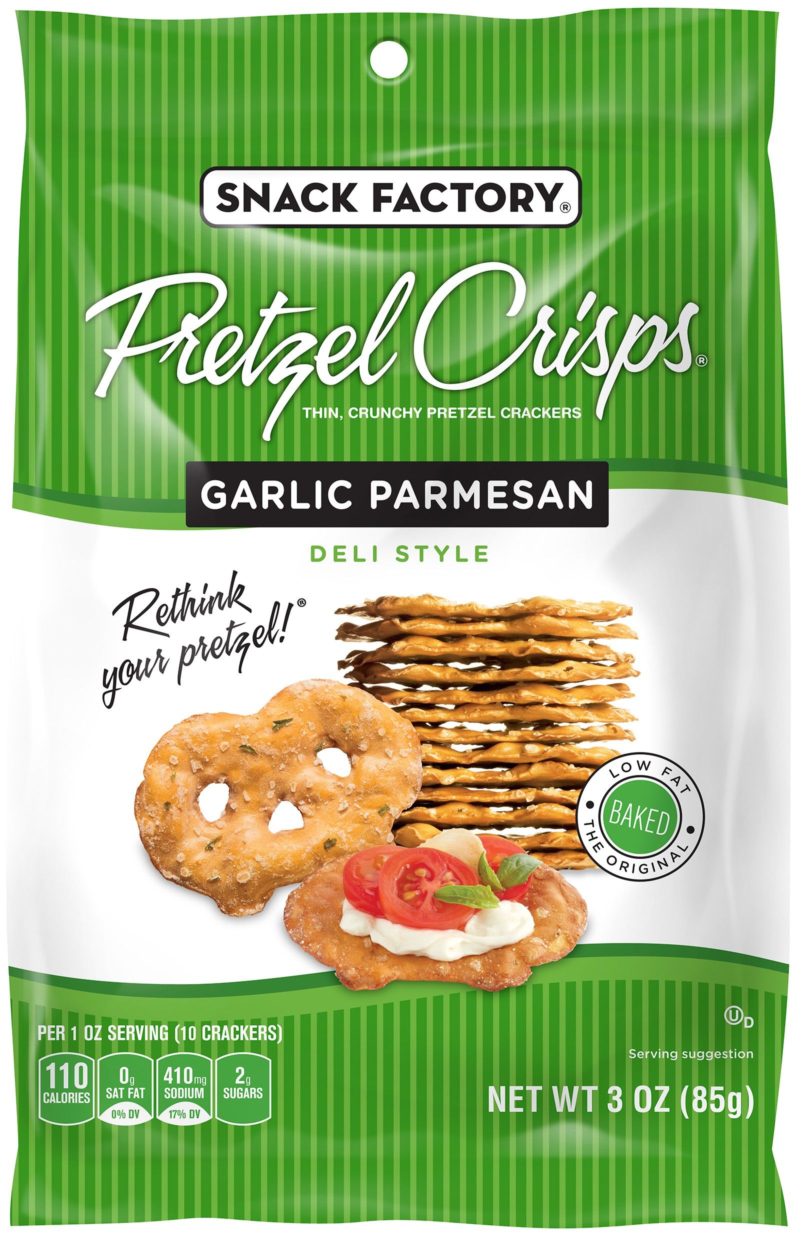 Pretzel Crisps Garlic Parmesan Chips, 3 Ounce -- 8 Per Case