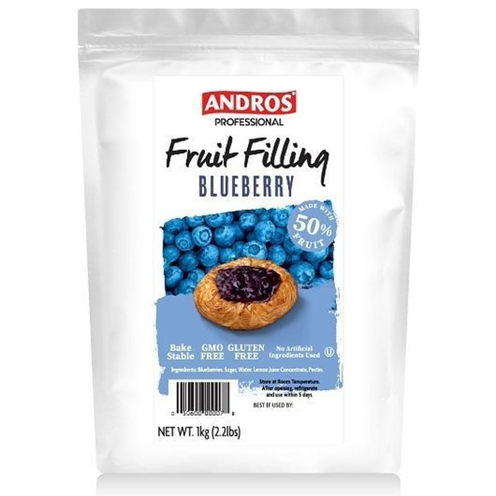 Andros Professional 50 Percent Blueberry Fruit Filling, 2.2 Pound -- 6 Per Case
