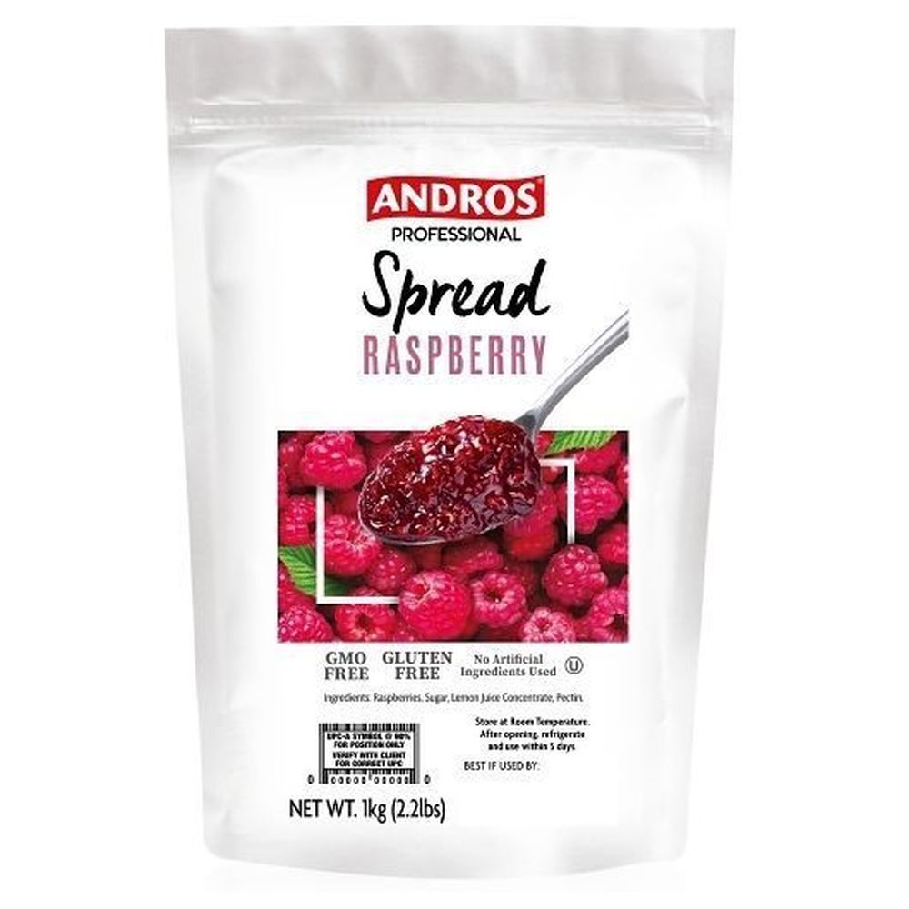 Andros Raspberry Fruit Spread, 2.2 Pound -- 6 Per Case