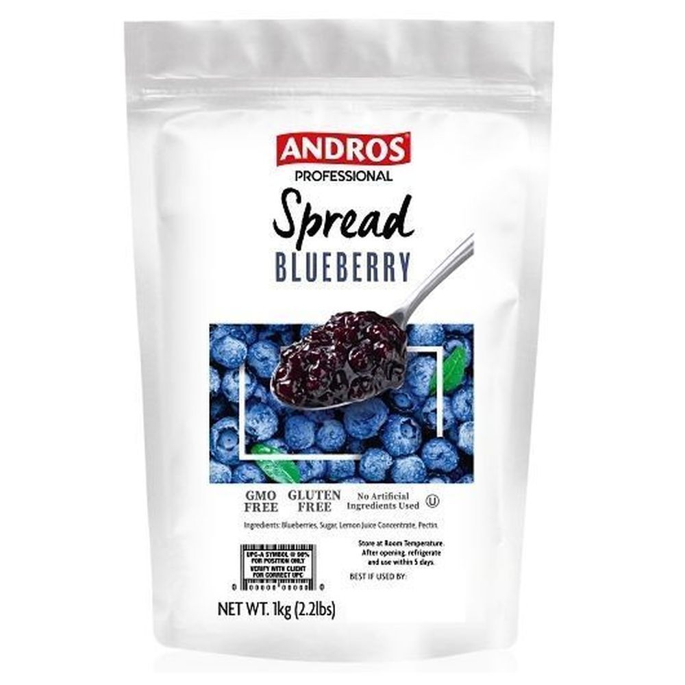 Andros Blueberry Fruit Spread, 2.2 Pound -- 6 Per Case