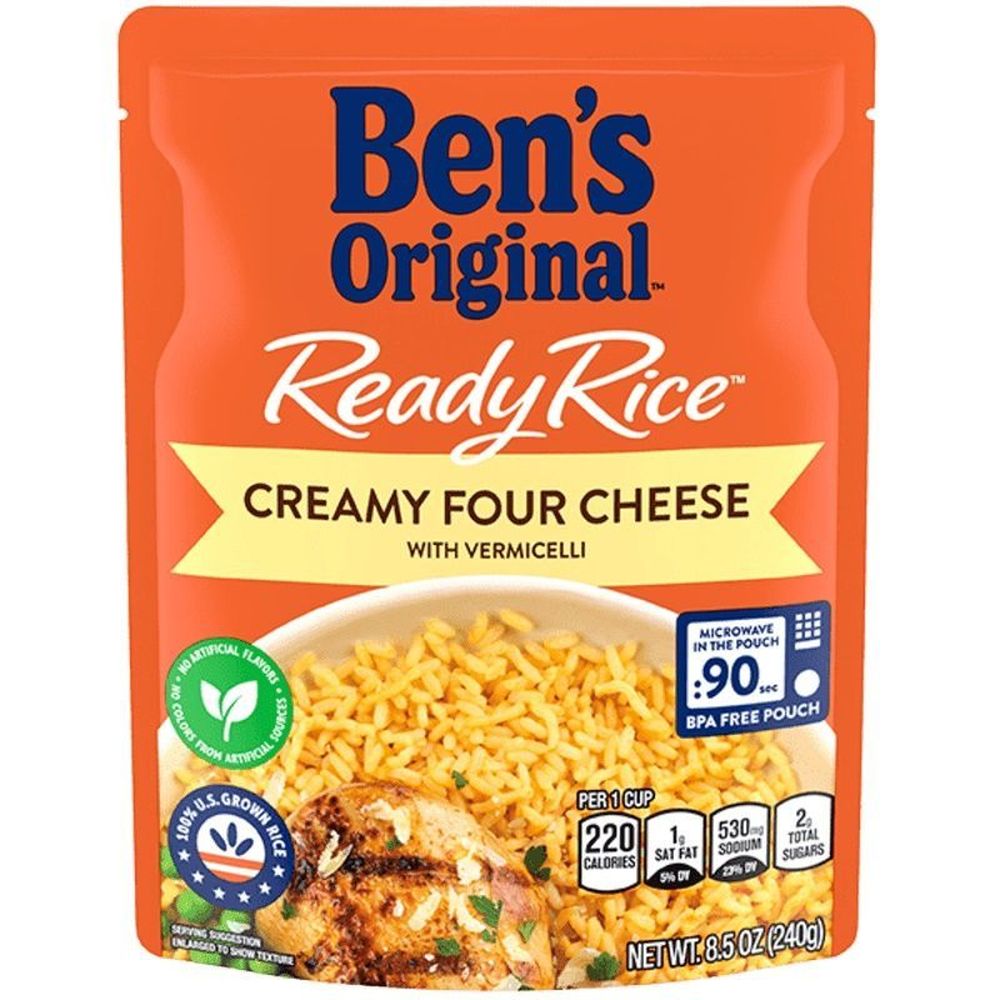 Ben's Original Ready Rice Creamy Four Cheese Flavored Rice, 8.5 Ounce -- 12 Per Case