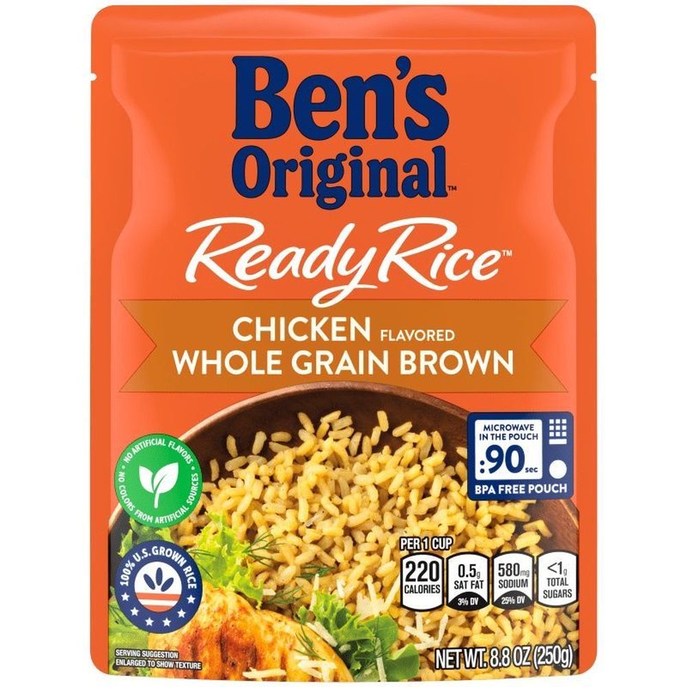Ben's Original Ready Rice Chicken Flavored Whole Grain Brown Rice, 8.8 Ounce -- 12 Per Case
