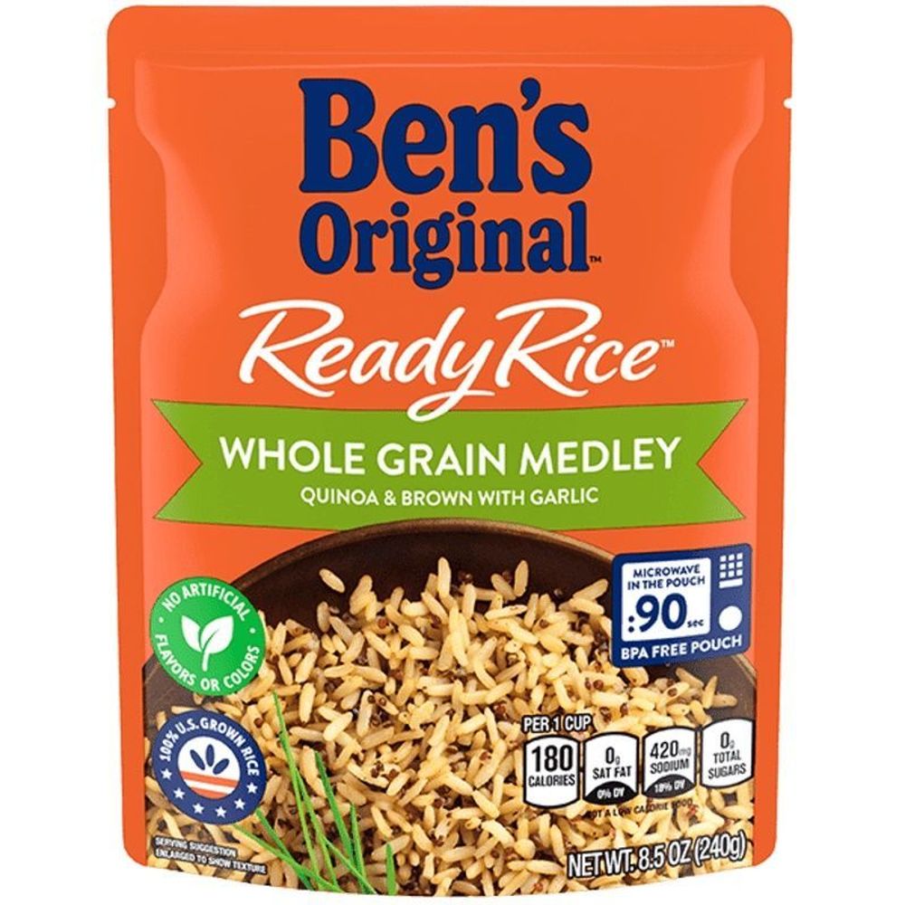 Ben's Original Ready Rice Whole Grain Medley Quinoa And Brown Garlic Rice, 8.5 Ounce -- 12 Per Case