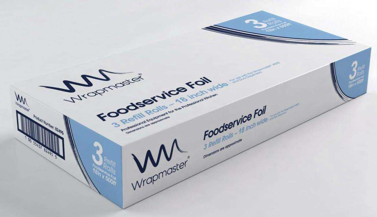 Wrapmaster Aluminum Foil Refill, 18 Inch X 500 Feet -- 3 Per Case