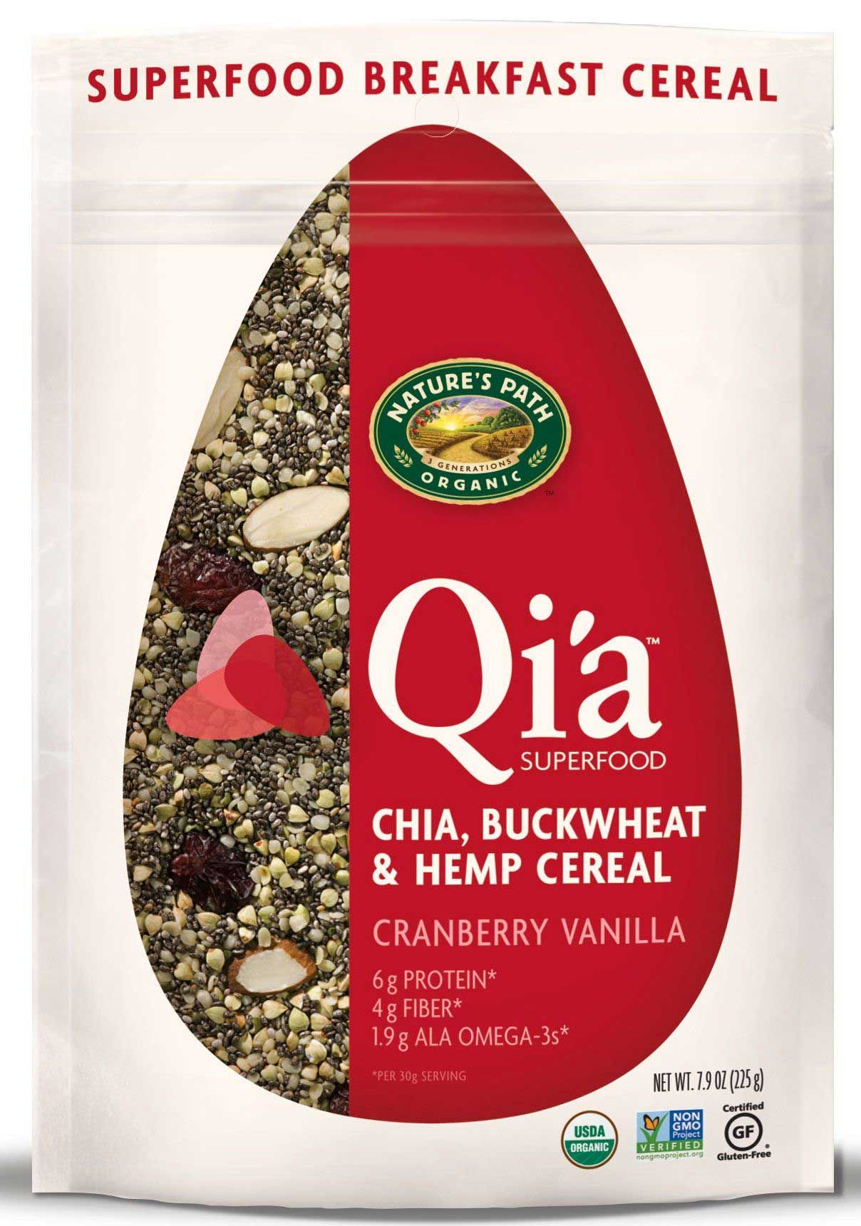 Qi'a Cranberry Vanilla Breakfast Cereal, 7.9 Ounce -- 10 Per Case