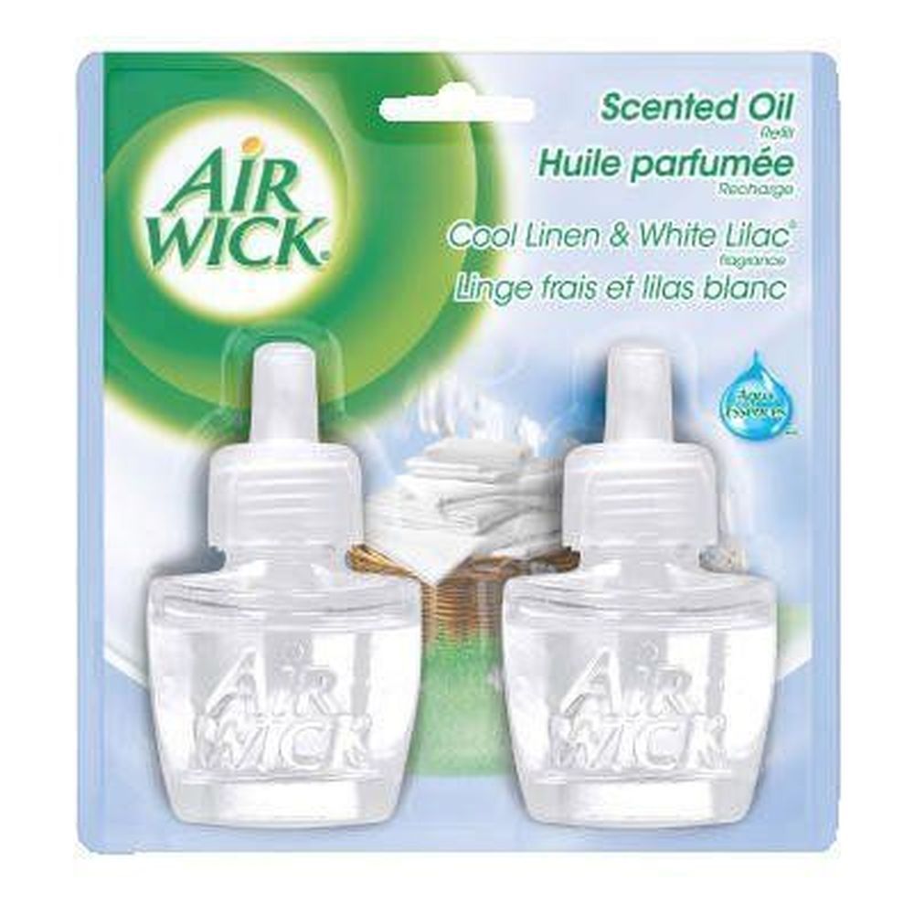 Air Wick Fresh Linen Scented Oil Refill, Twin Pack, 0.67 Ounce -- 6 Per Case