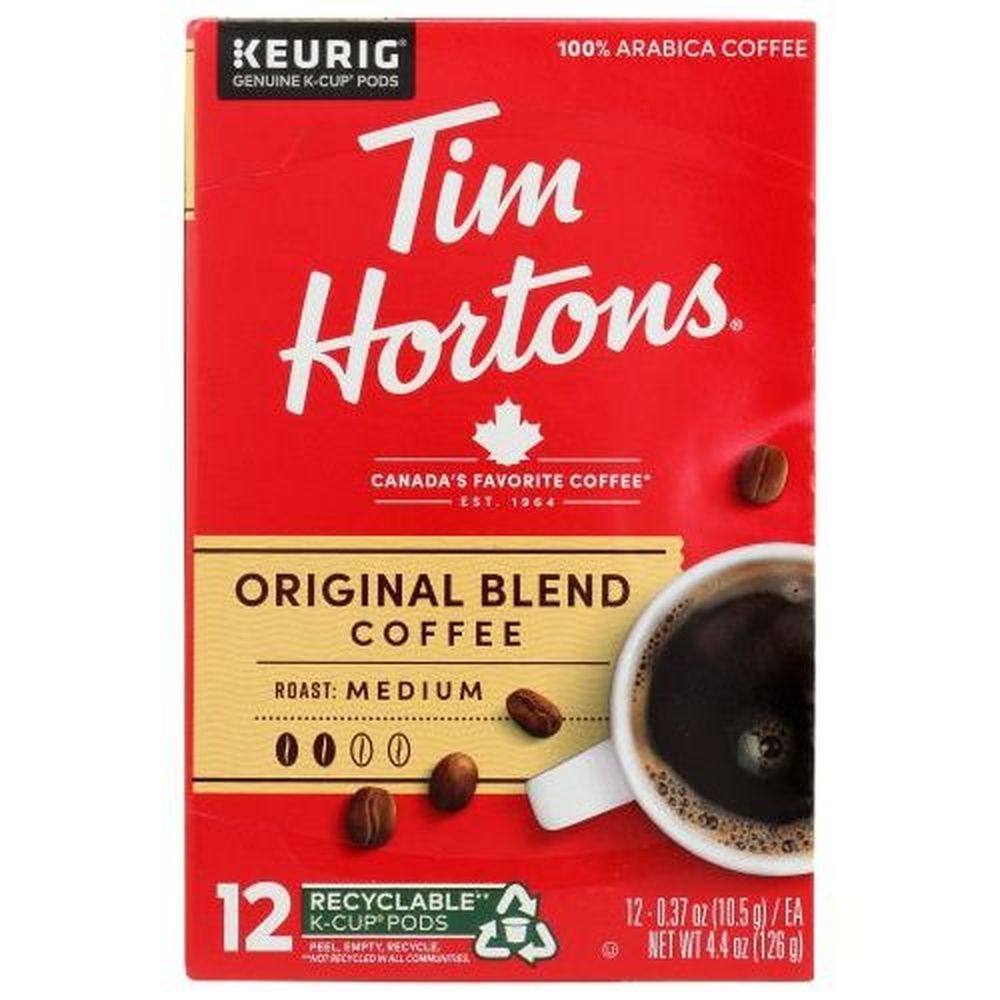 Tim Hortons Original Blend Medium Roast Single-serve K-cup Coffee Pods, 4.44 Ounce -- 6 Per Case