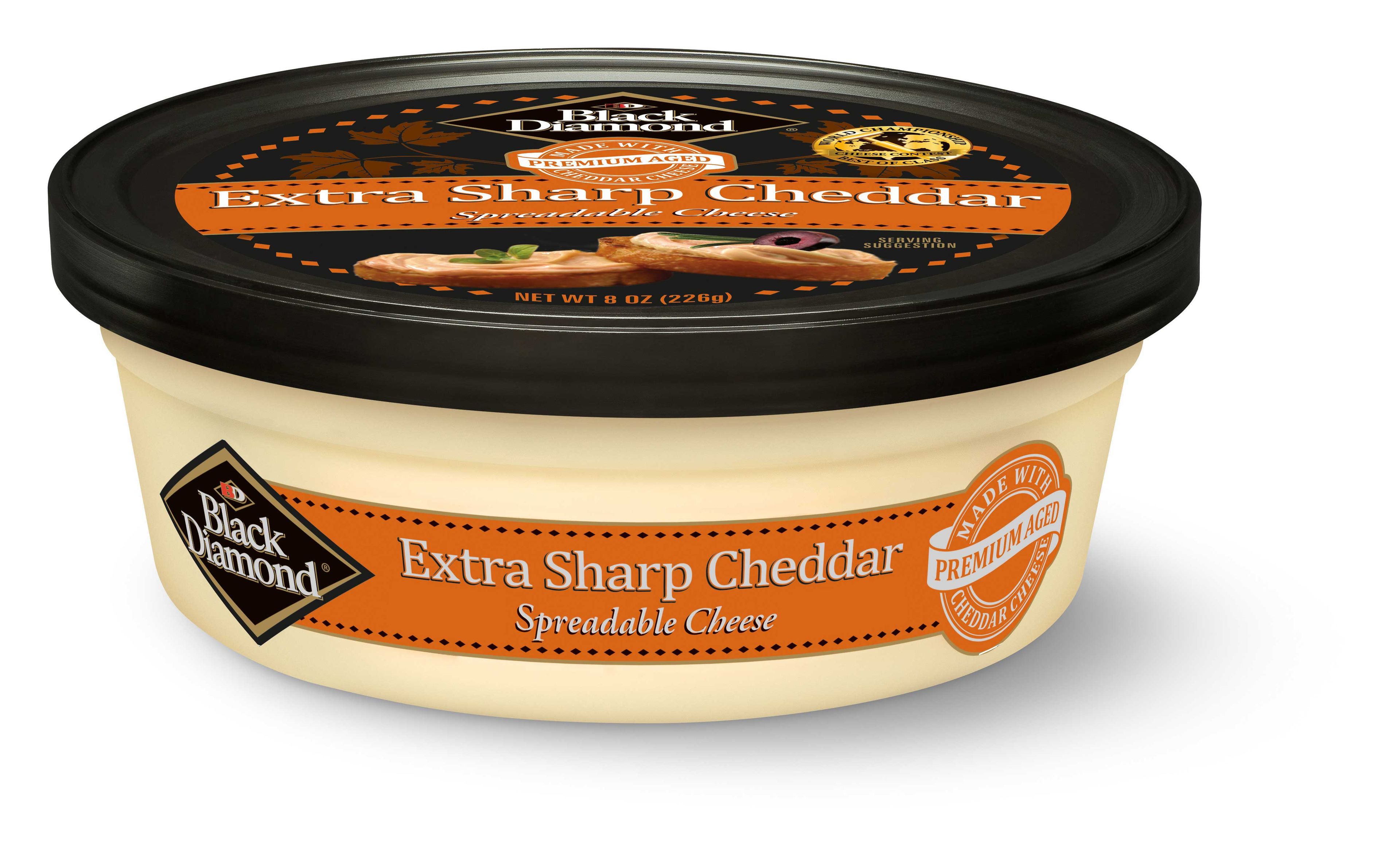 Black Diamond Extra Sharp Cheddar Cheese Spread, 8 Ounce -- 12 Per Case
