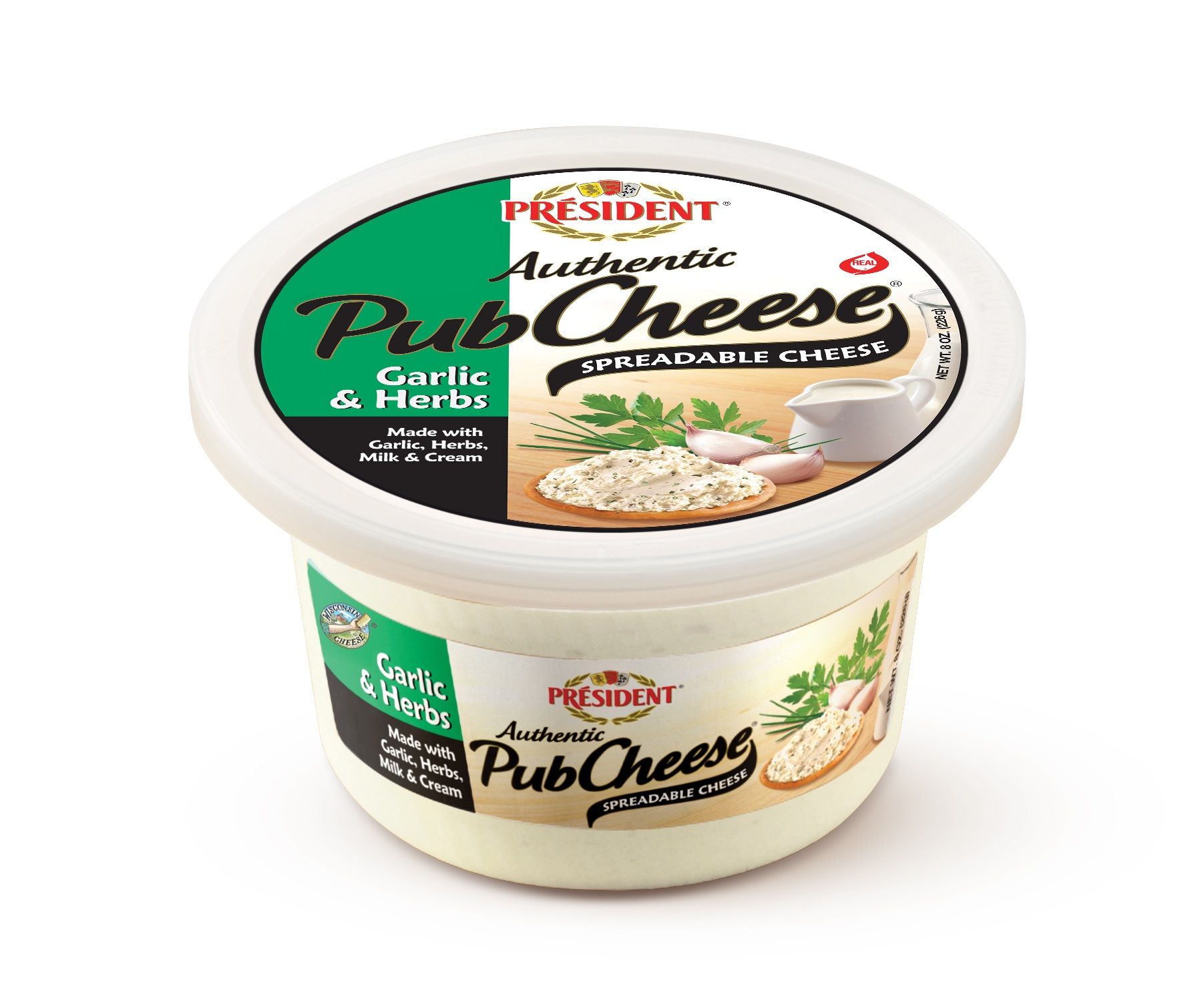 Rondele Pub Garlic And Herb Cheese Spread, 8 Ounce -- 12 Per Case