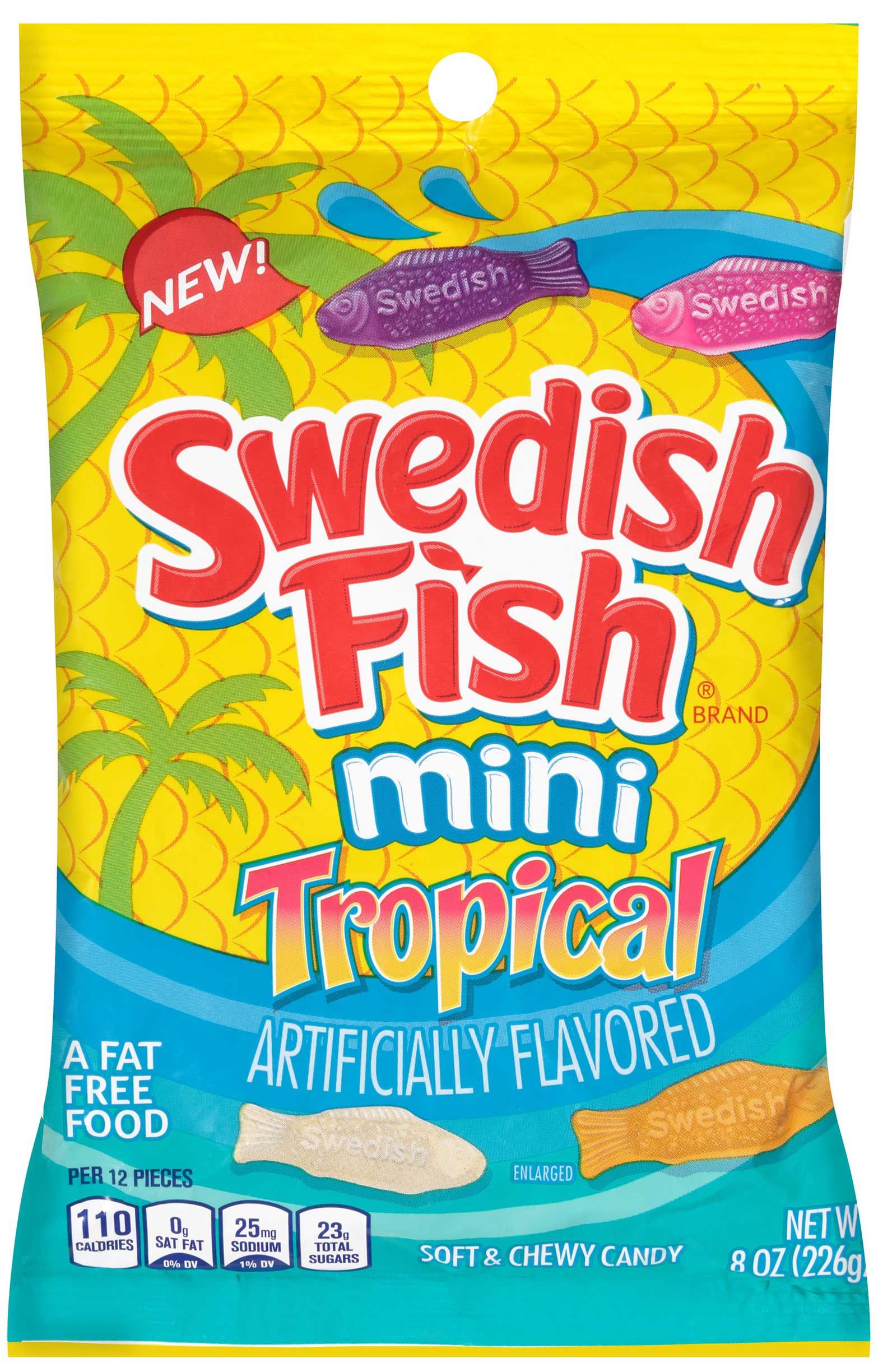 Swedish Fish Mini Tropical Soft And Chewy Candy, 8 Ounce -- 12 Per Case