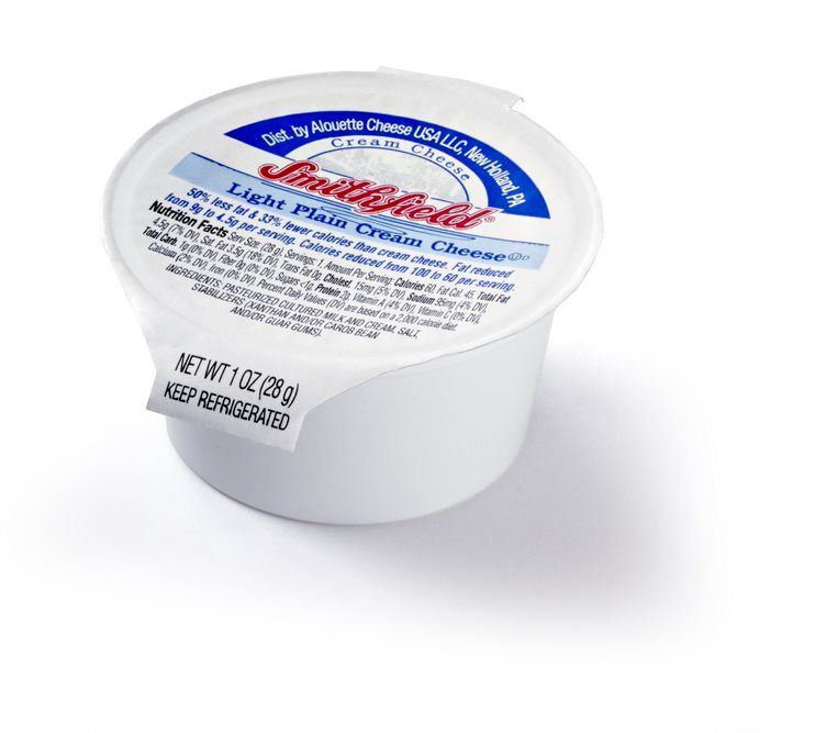 Smithfield Light Plain Cream Cheese, 1 Ounce -- 100 Per Case