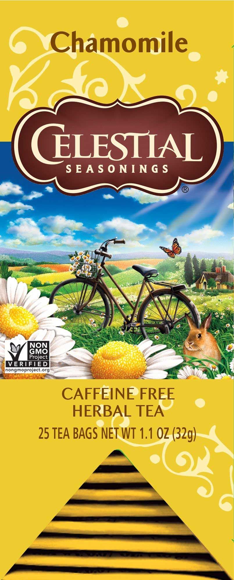 Celestial Seasonings Chamomile Caffeine Free Herbal Tea, 25 Tea Bags Count -- 6 Per Case