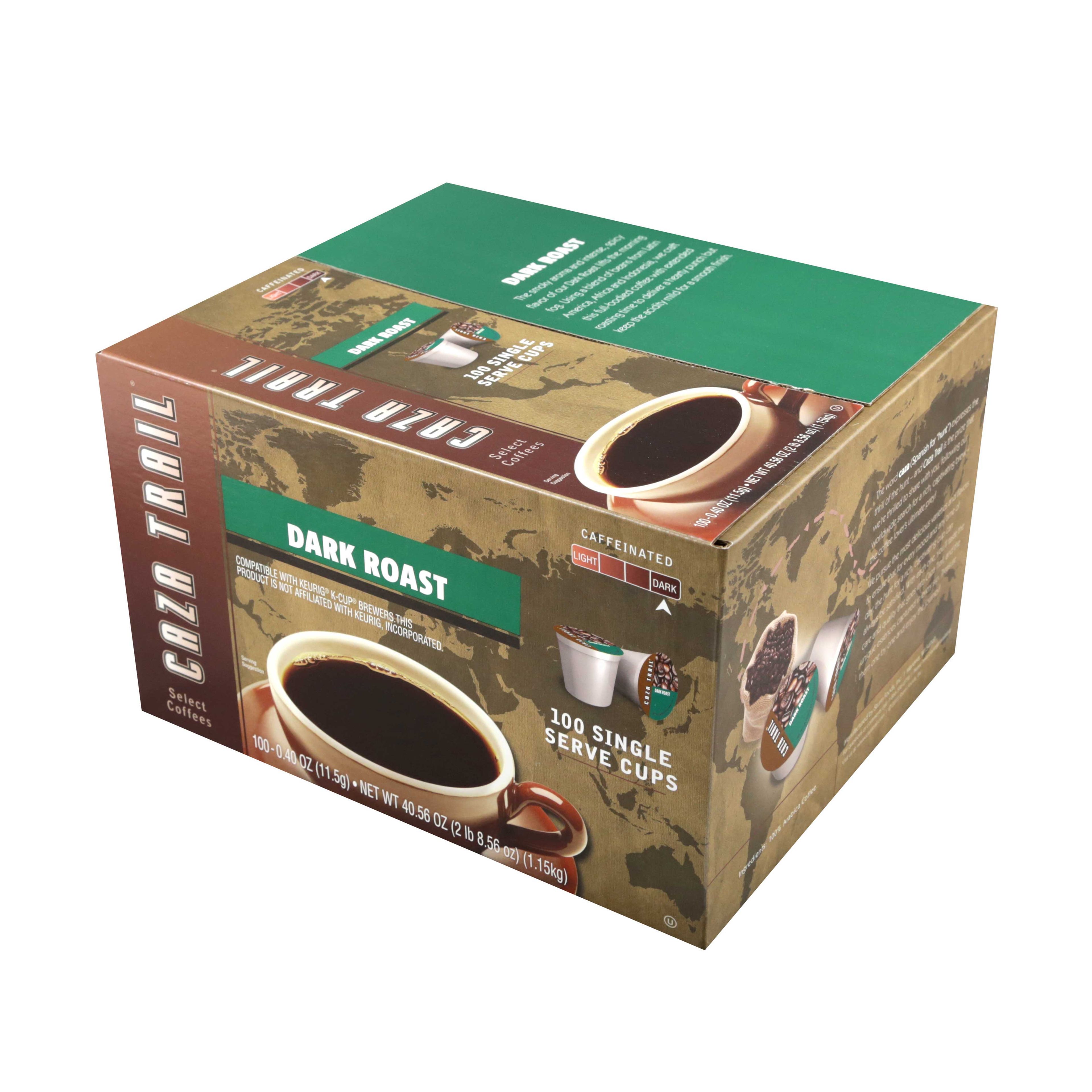 Caza Trail Single Cup Dark Roast Coffee -- 100 Per Case