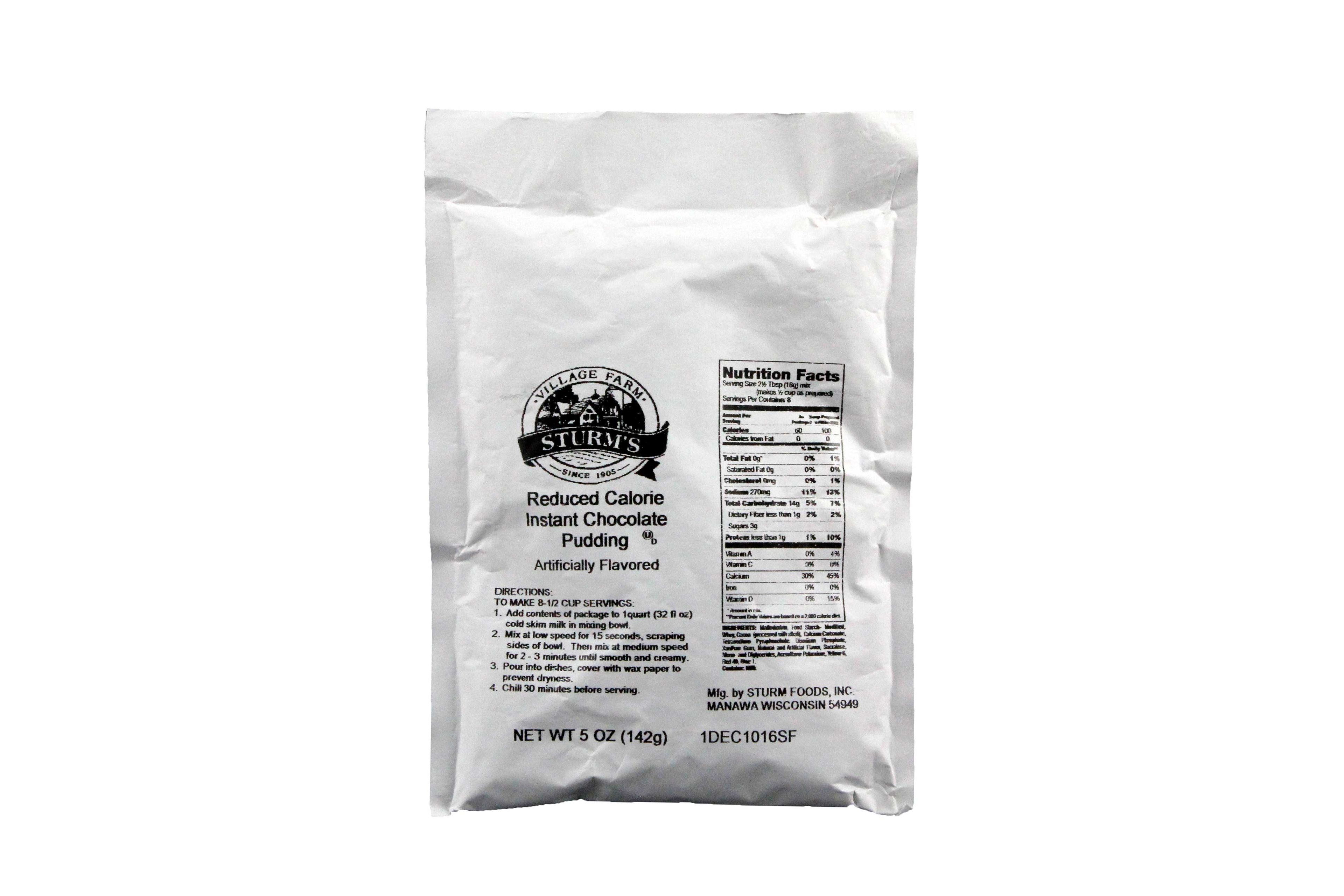 Sturm Village Farms Instant Reduced Calorie Chocolate Pudding Mix, 5 Ounce -- 12 Per Case