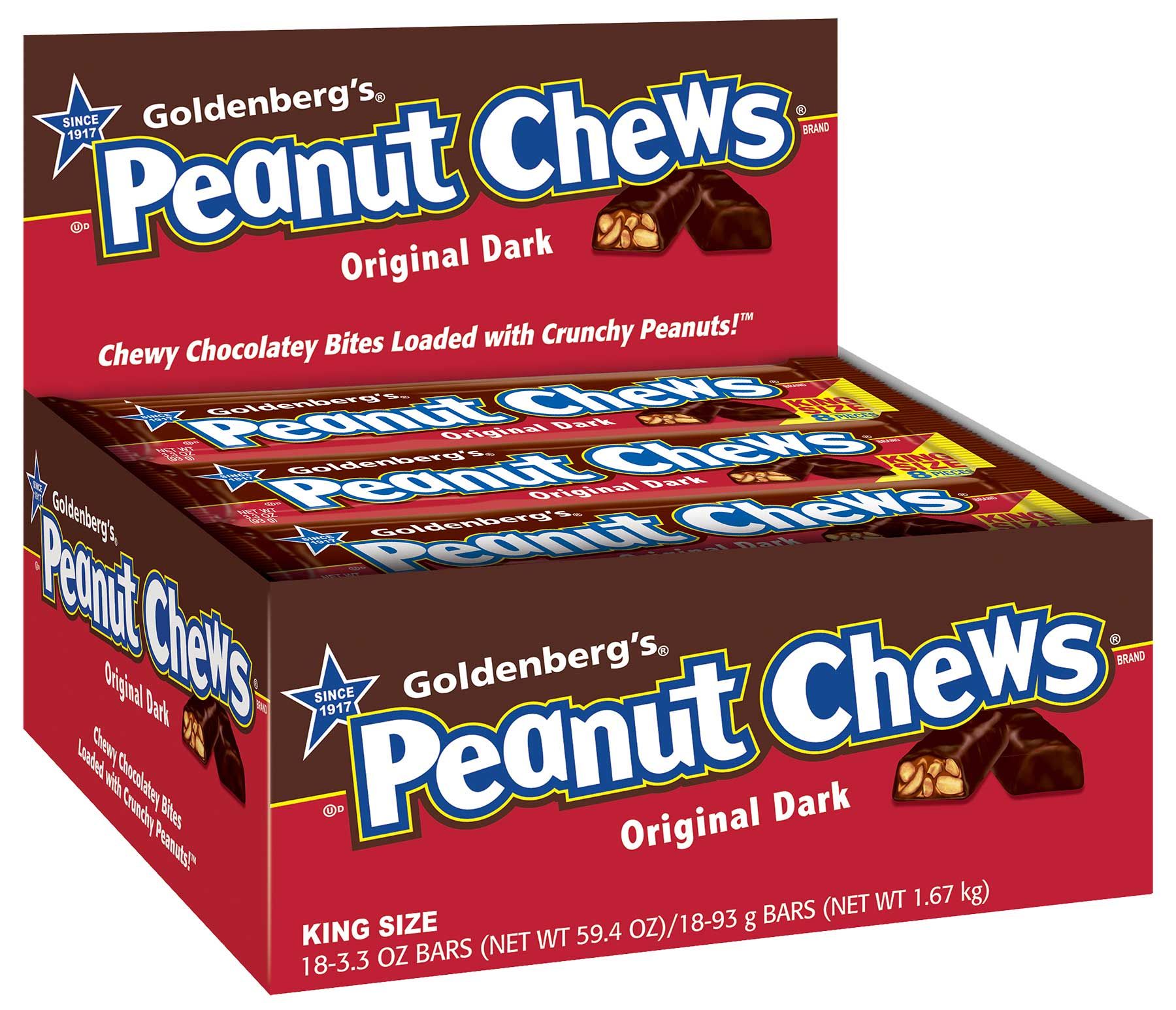 Goldenberg's Peanut Chews Original Dark, 3.3 Ounce -- 144 Per Case