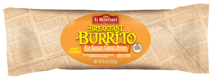 El Monterey Egg And Sausage, Potato, Cheese Burrito, 8 Ounce -- 12 Per Case