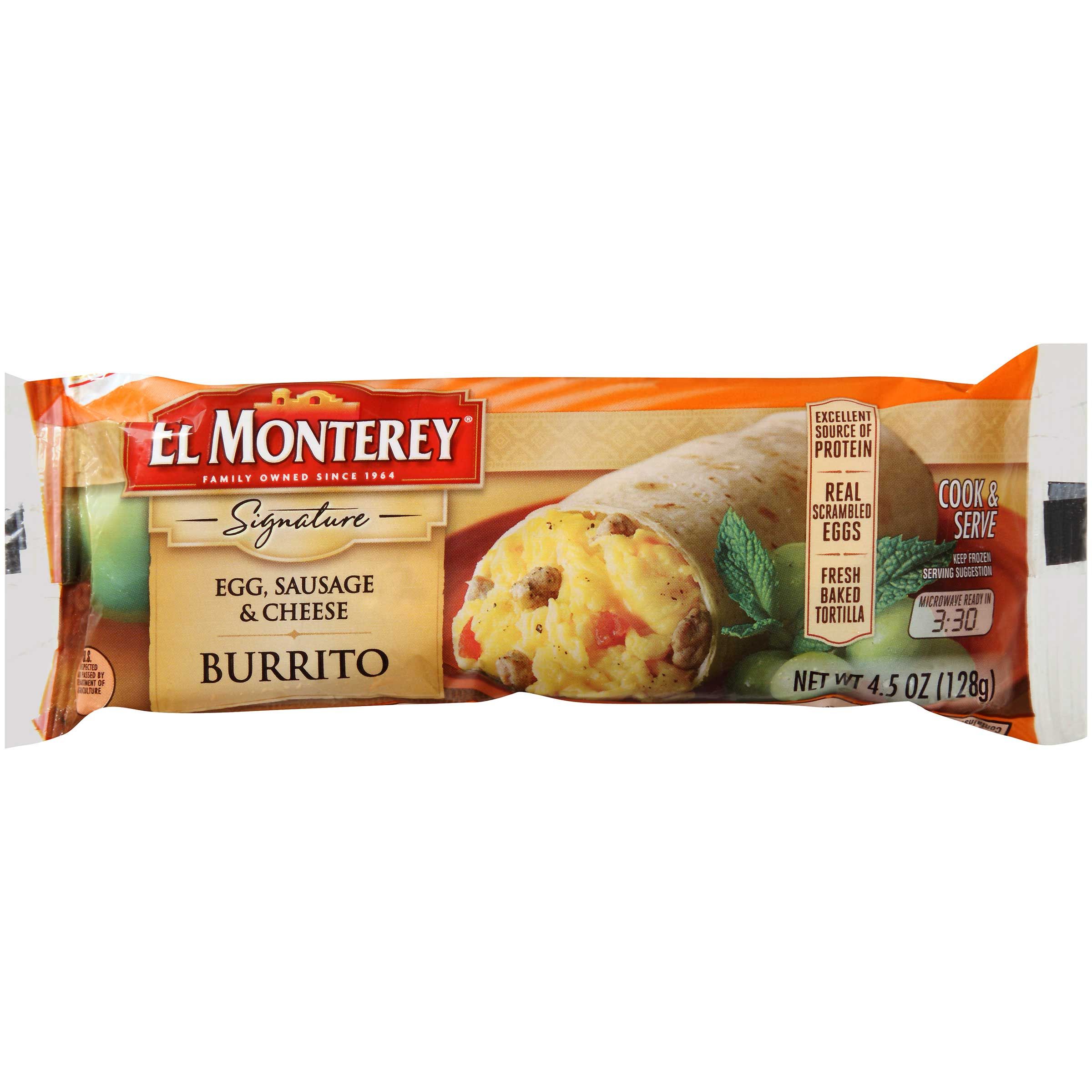 El Monterey Egg And Cheese Sausage Breakfast Burrito, 4.5 Ounce -- 24 Per Case