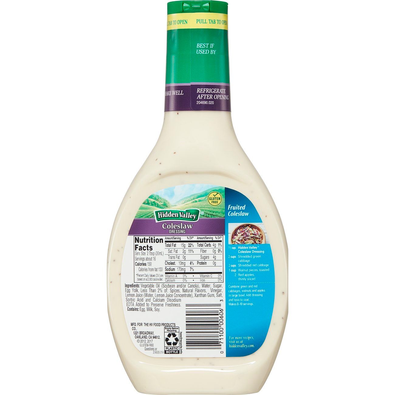 Hidden Valley Coleslaw Ranch Dressing, 16 Ounce -- 6 Per Case
