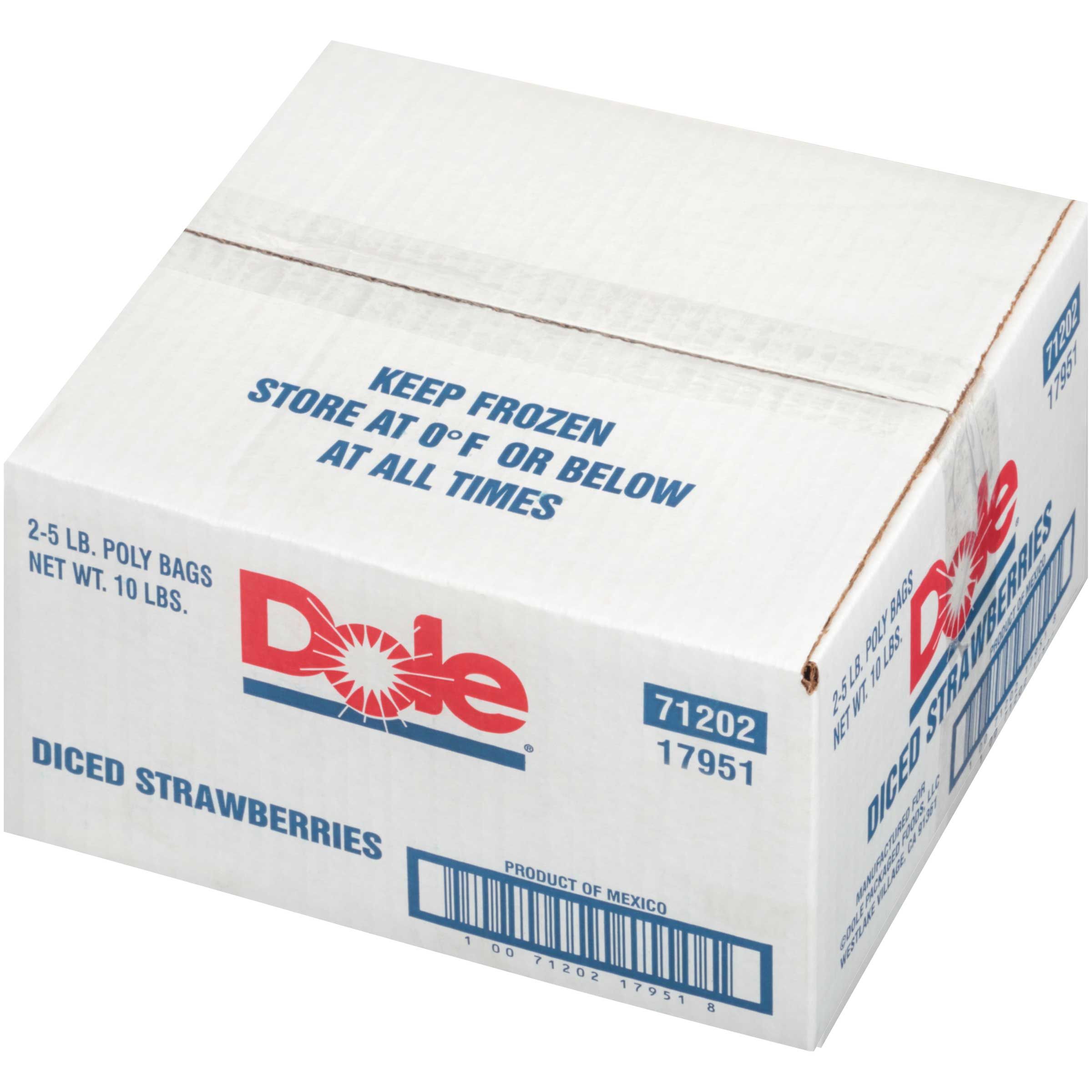 Dole Individual Quick Frozen Diced Strawberry, 5 Pound -- 2 Per Case