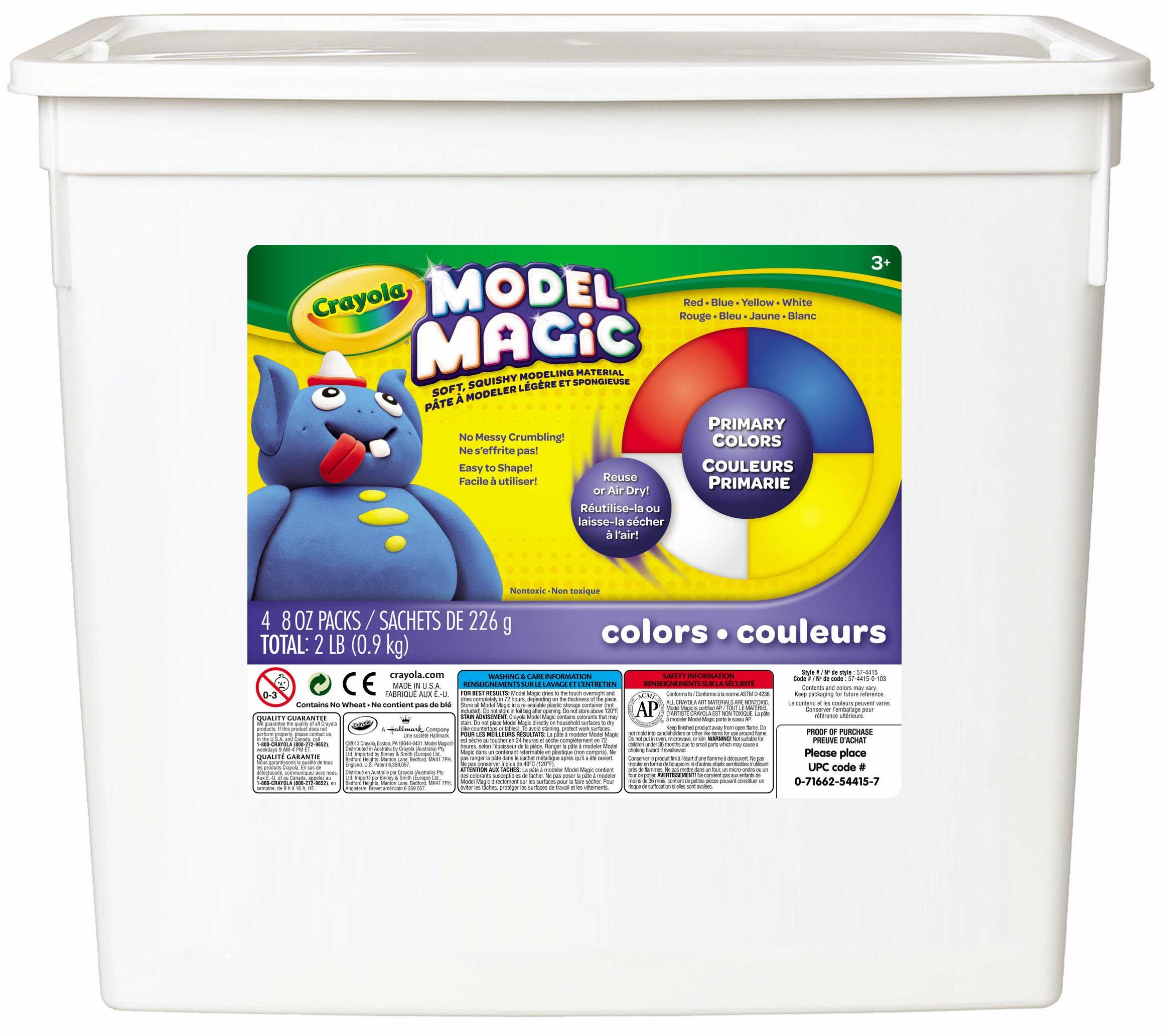 Crayola Model Magic Primary Color Assortment Resealable Bucket, 2 Pound -- 2 Per Case