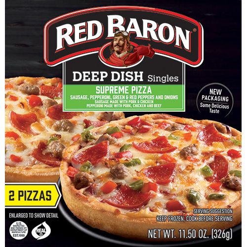 Red Baron Deep Dish Singles Supreme Pizza, 11.5 Ounce -- 12 Per Case