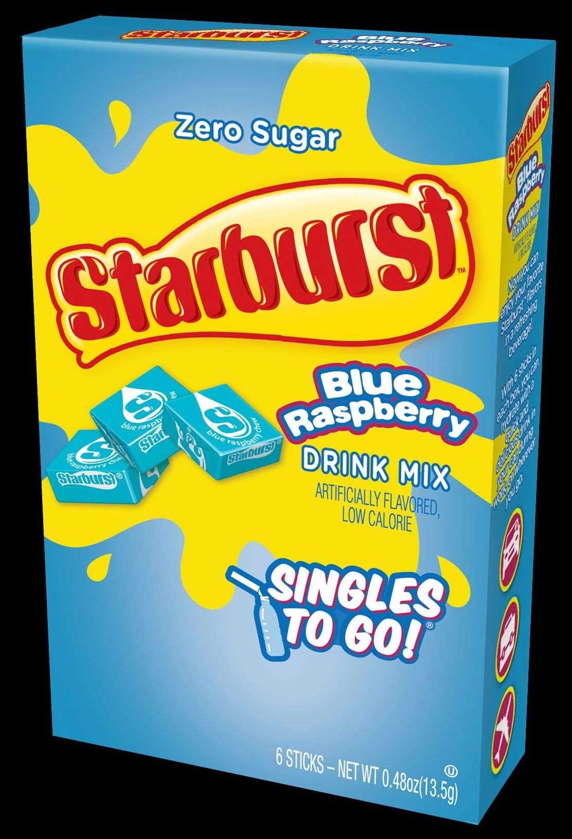 Starburst Singles To Go Blue Raspberry Powdered Drink Mix, 0.48 Ounce -- 12 Per Case